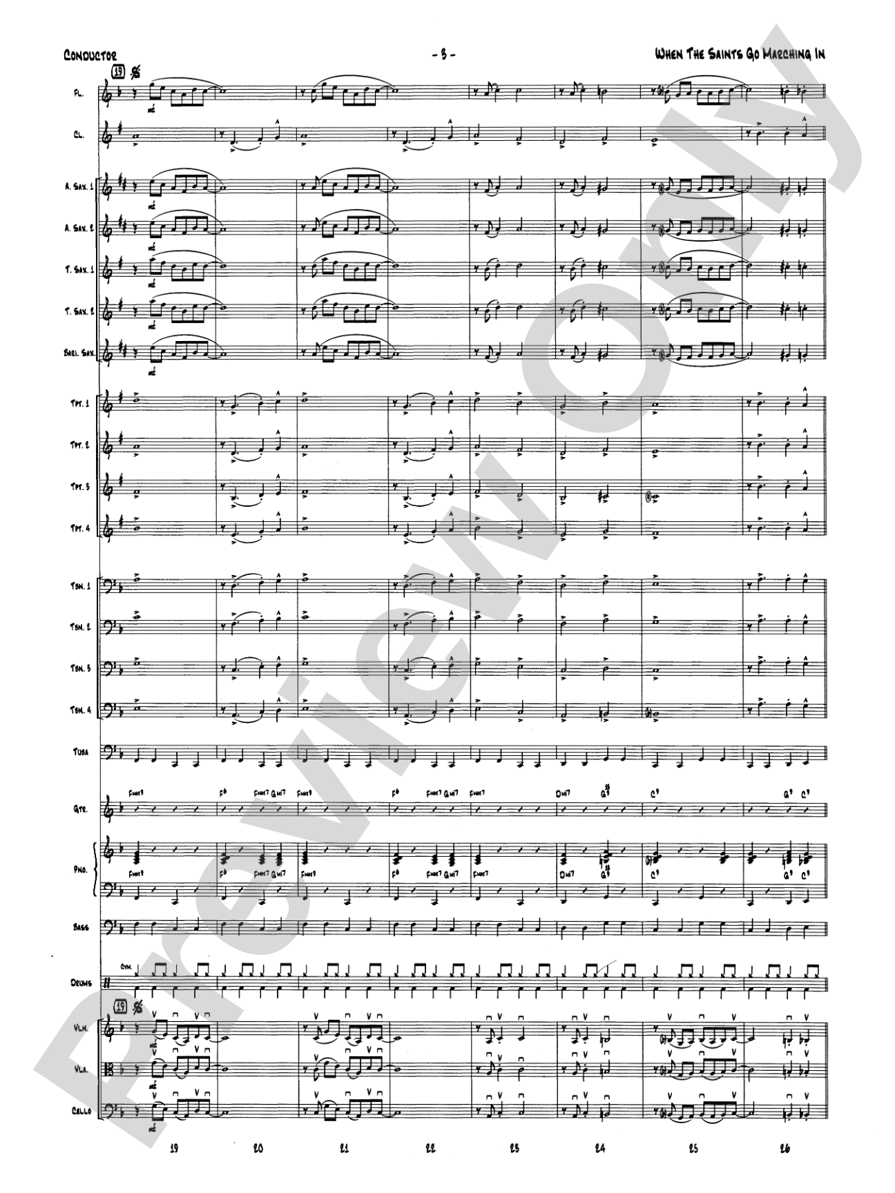 When the Saints Go Marching In: Score