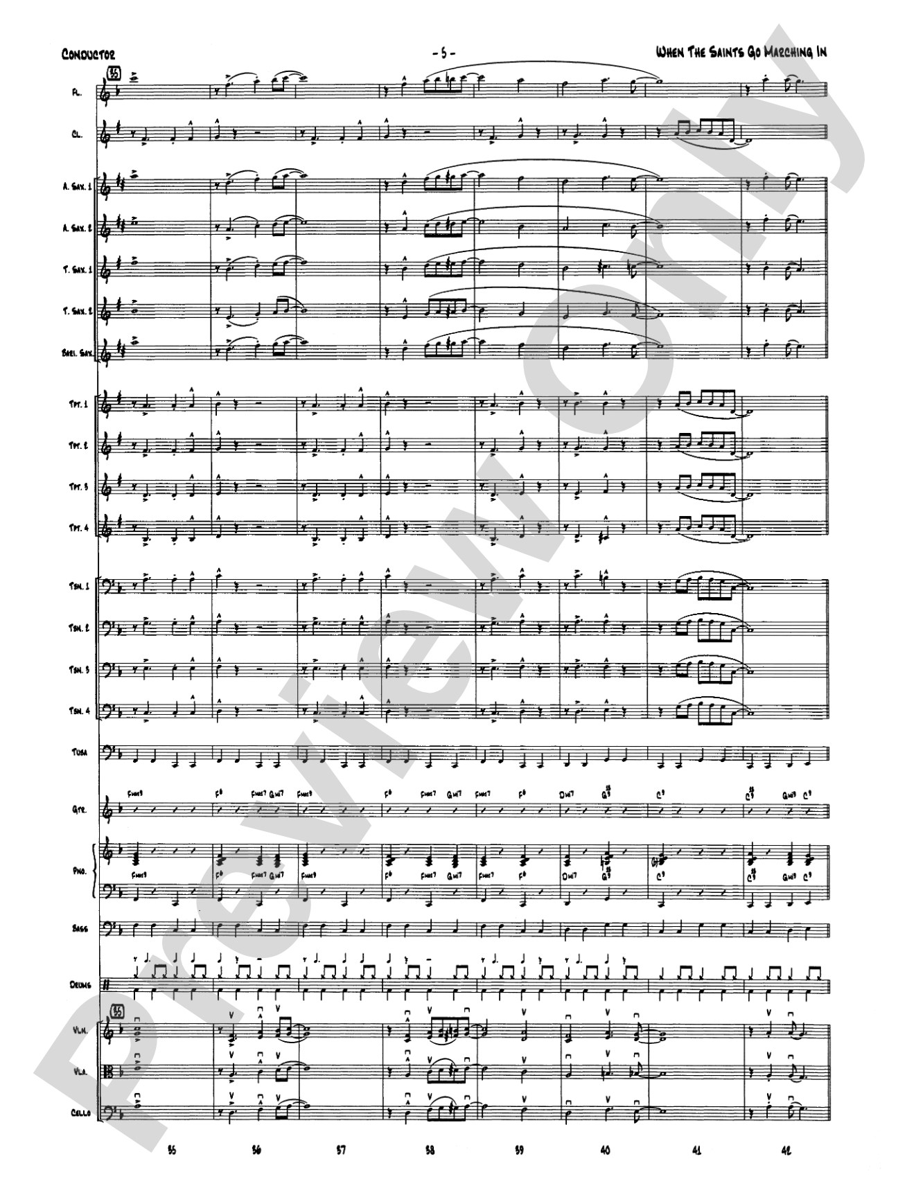 When the Saints Go Marching In: Score