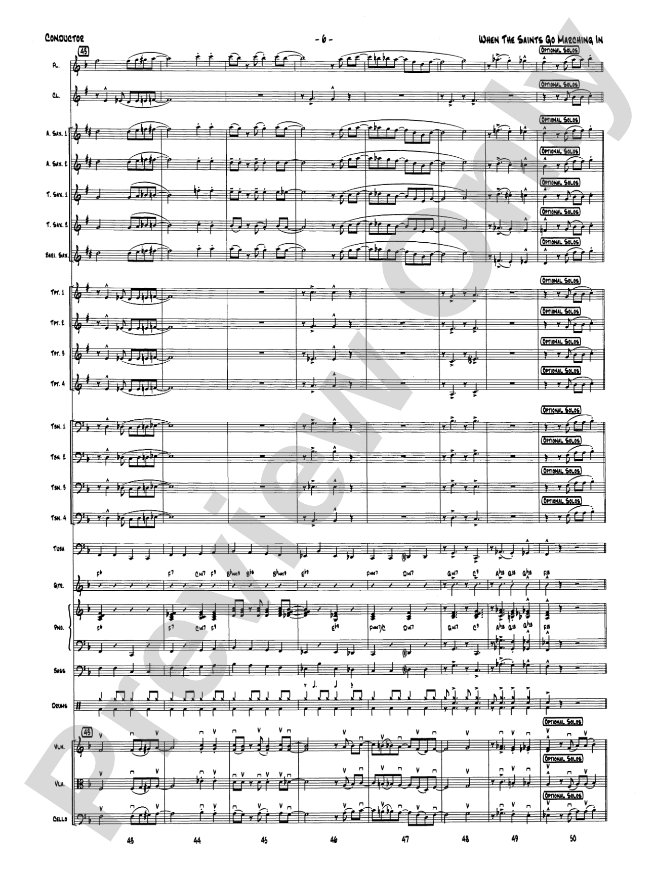 When the Saints Go Marching In: Score