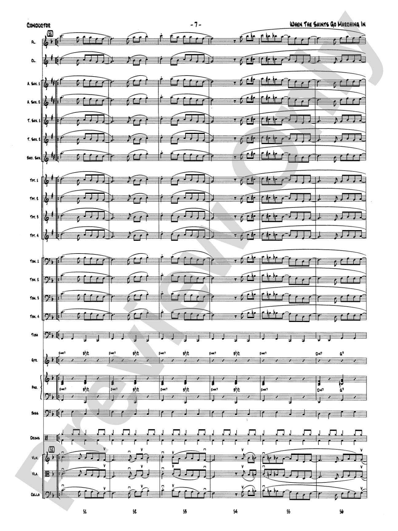 When the Saints Go Marching In: Score