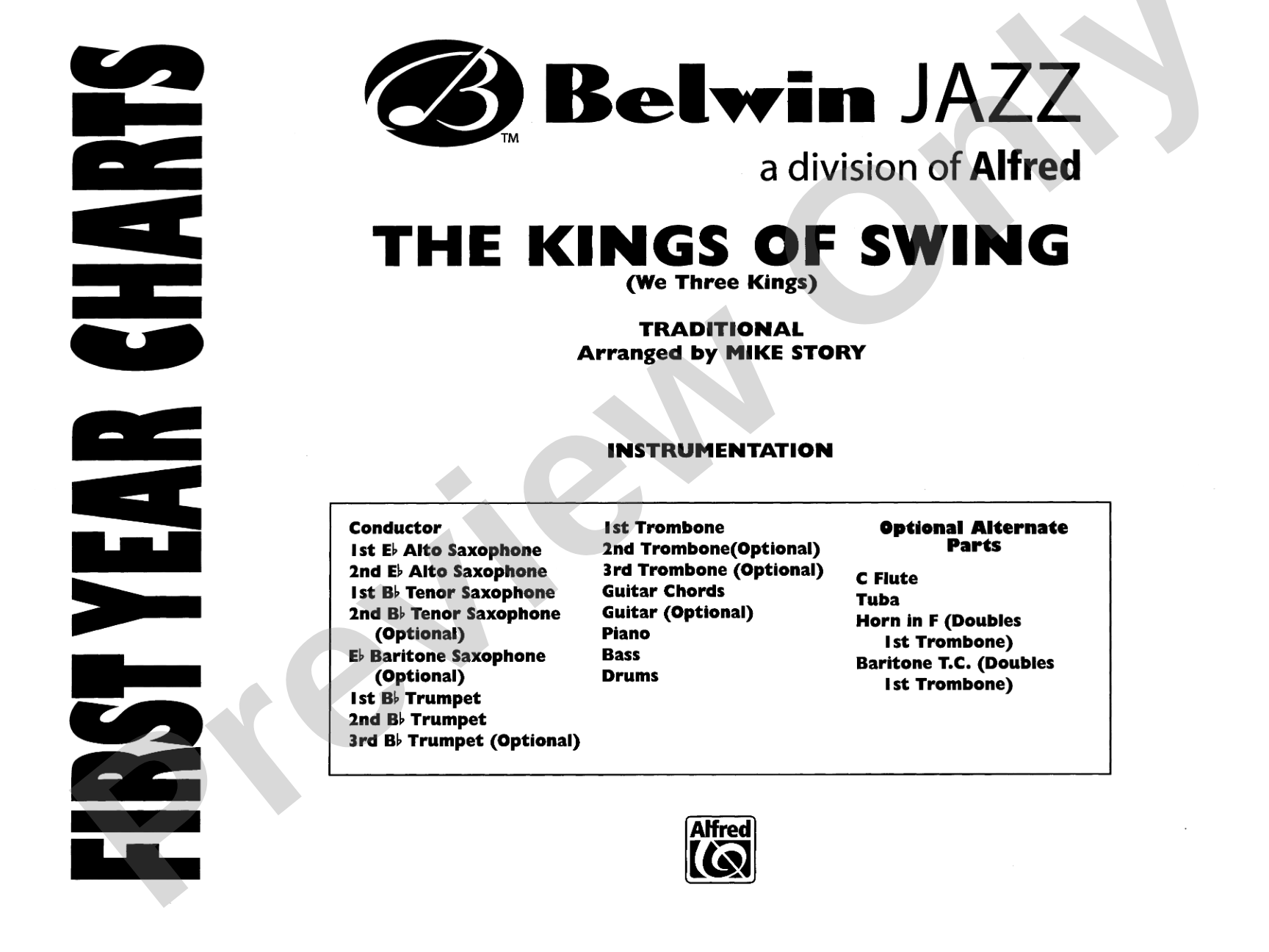 The Kings of Swing (We Three Kings): Jazz Ensemble Conductor Score & Parts