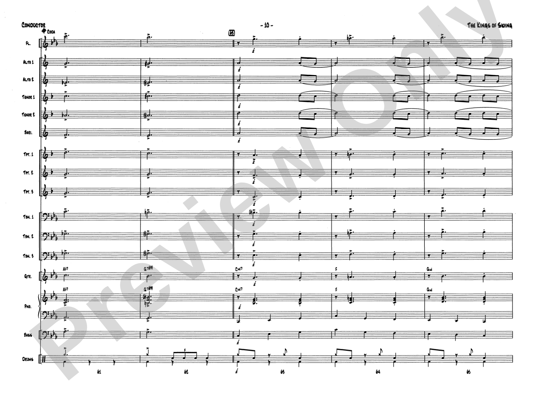 The Kings of Swing (We Three Kings): Jazz Ensemble Conductor Score & Parts