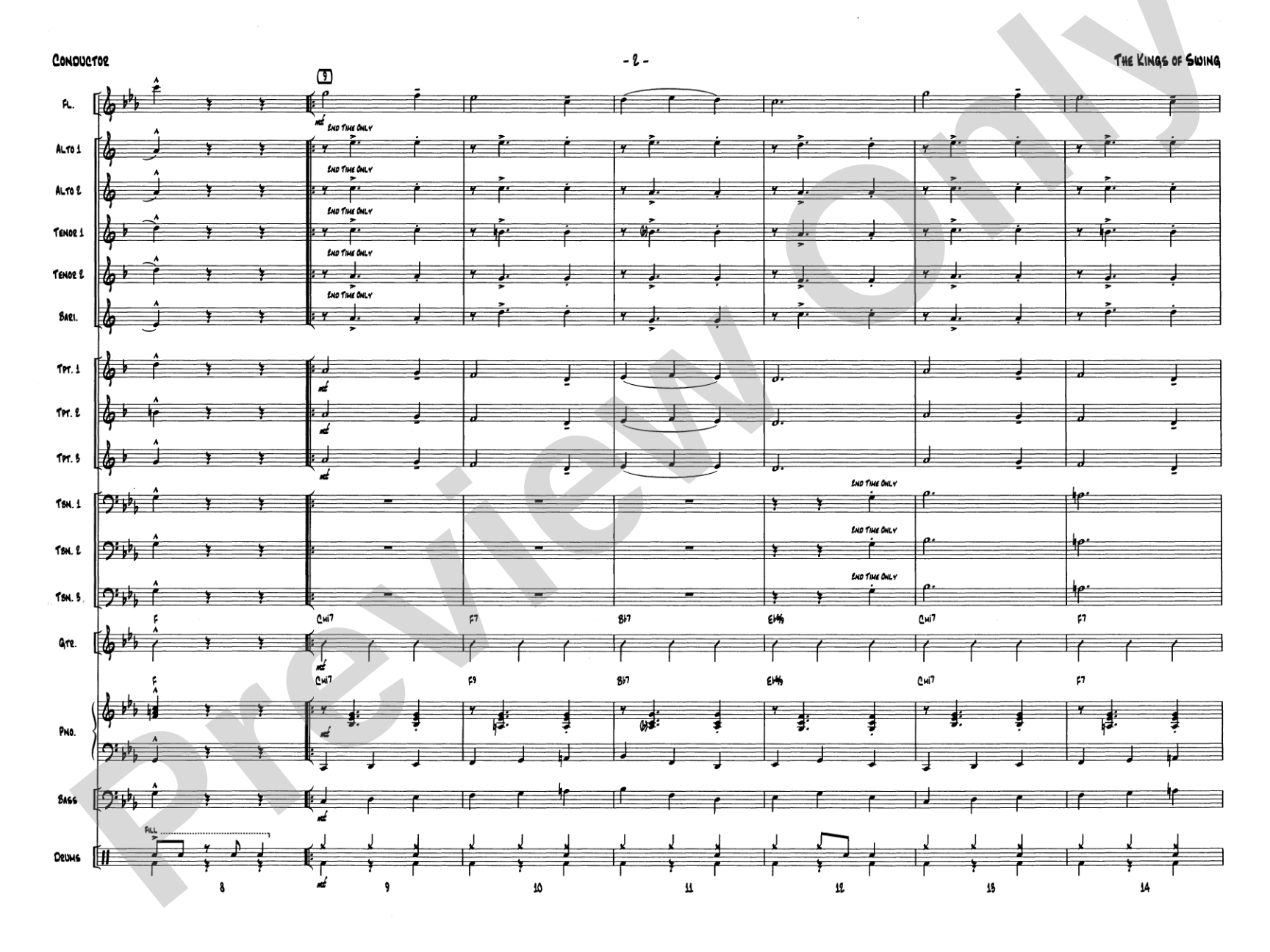 The Kings of Swing (We Three Kings): Jazz Ensemble Conductor Score & Parts