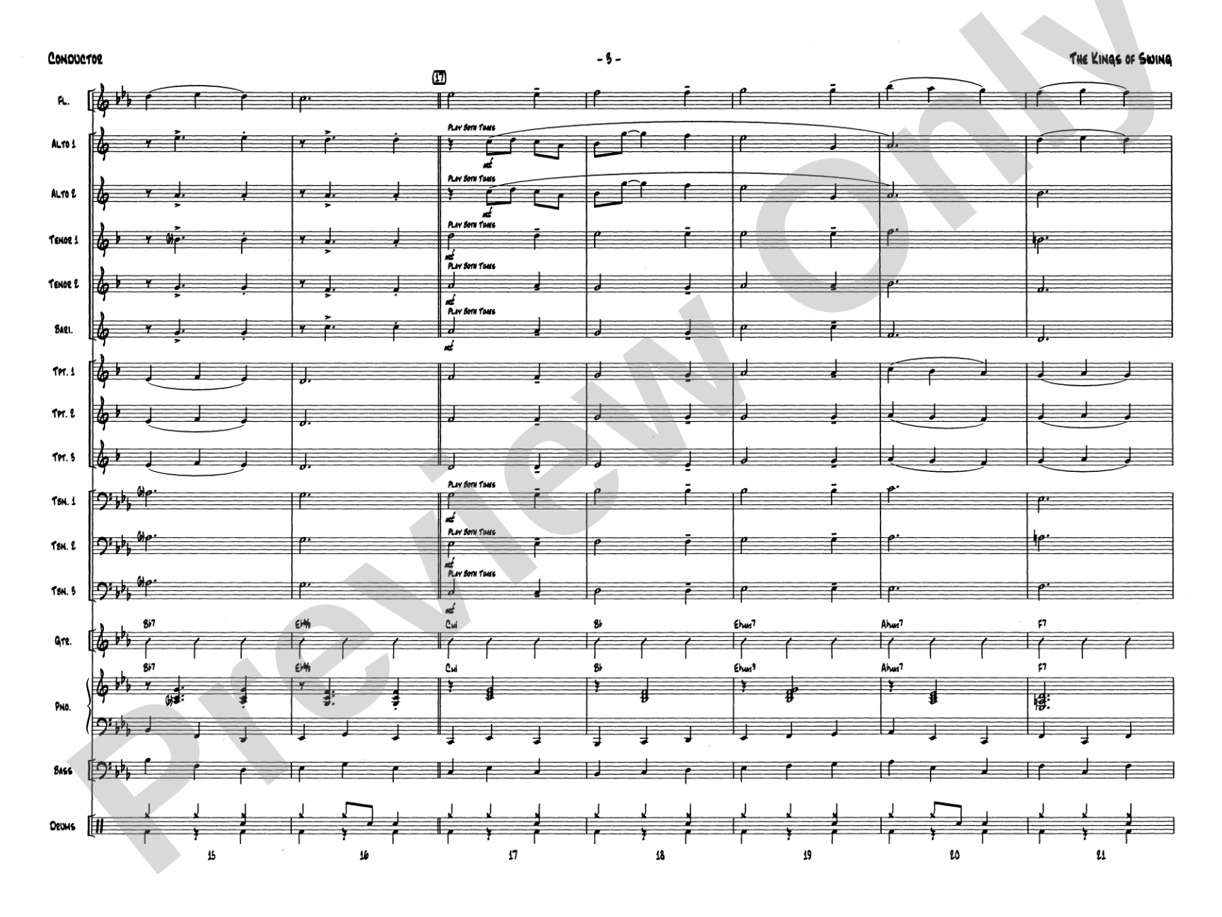 The Kings of Swing (We Three Kings): Jazz Ensemble Conductor Score & Parts