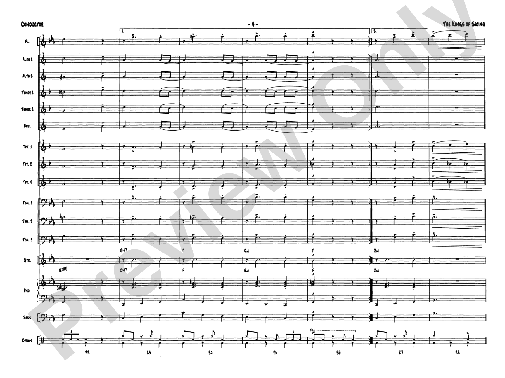 The Kings of Swing (We Three Kings): Jazz Ensemble Conductor Score & Parts