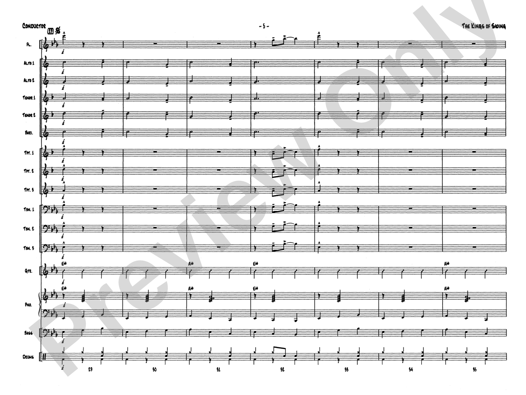 The Kings of Swing (We Three Kings): Jazz Ensemble Conductor Score & Parts