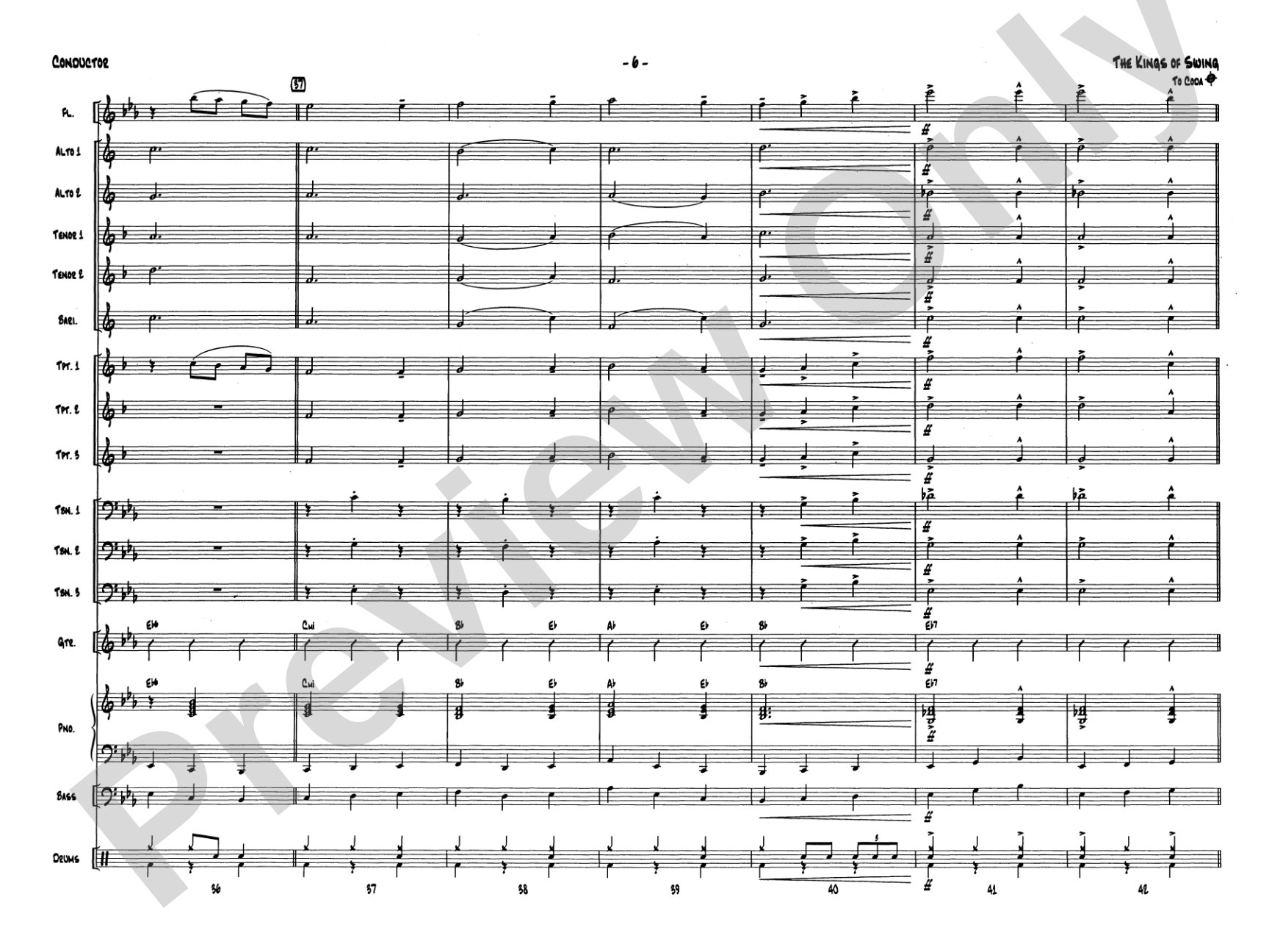 The Kings of Swing (We Three Kings): Jazz Ensemble Conductor Score & Parts