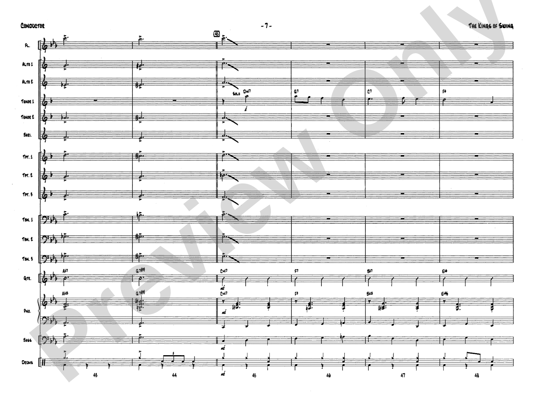 The Kings of Swing (We Three Kings): Jazz Ensemble Conductor Score & Parts