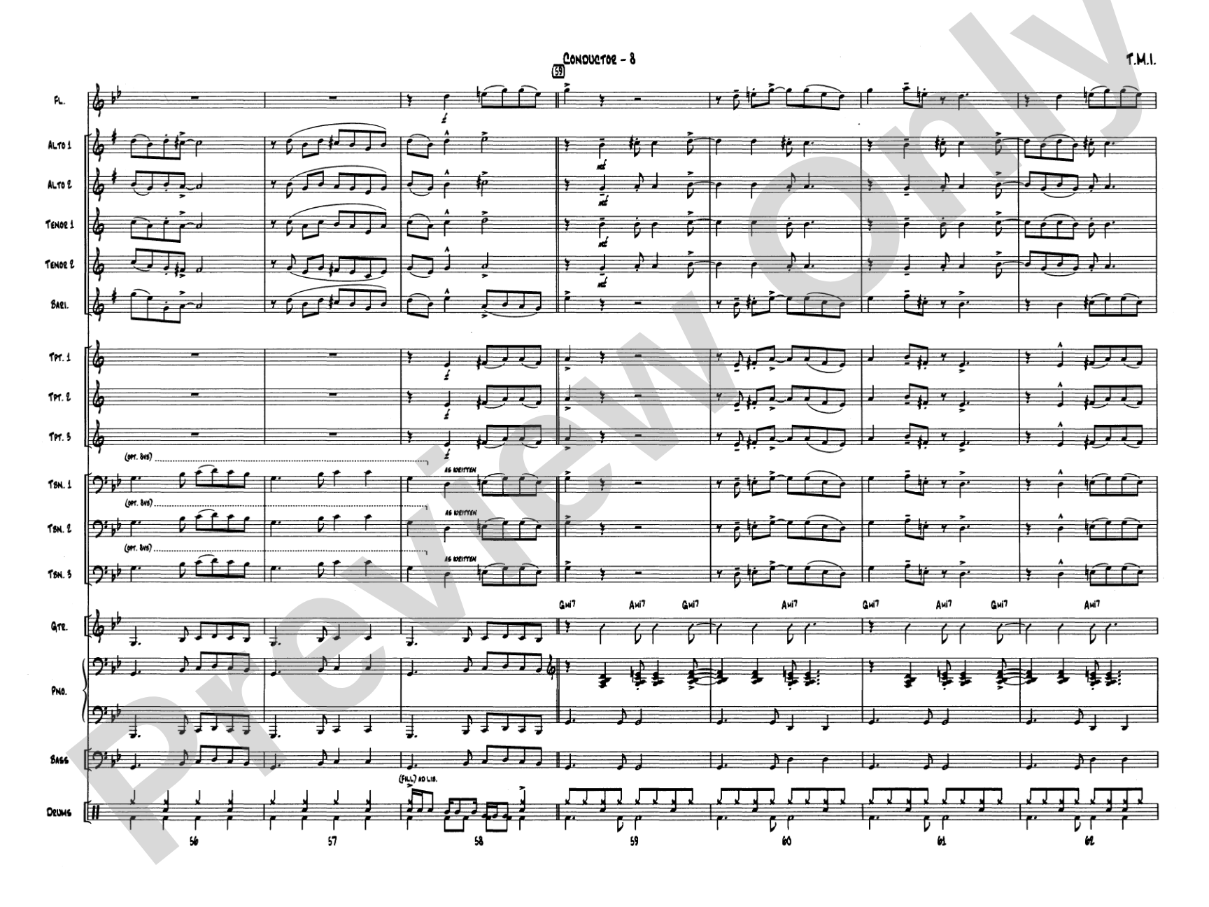 T.M.I. (Too Much Information): Jazz Ensemble Conductor Score & Parts
