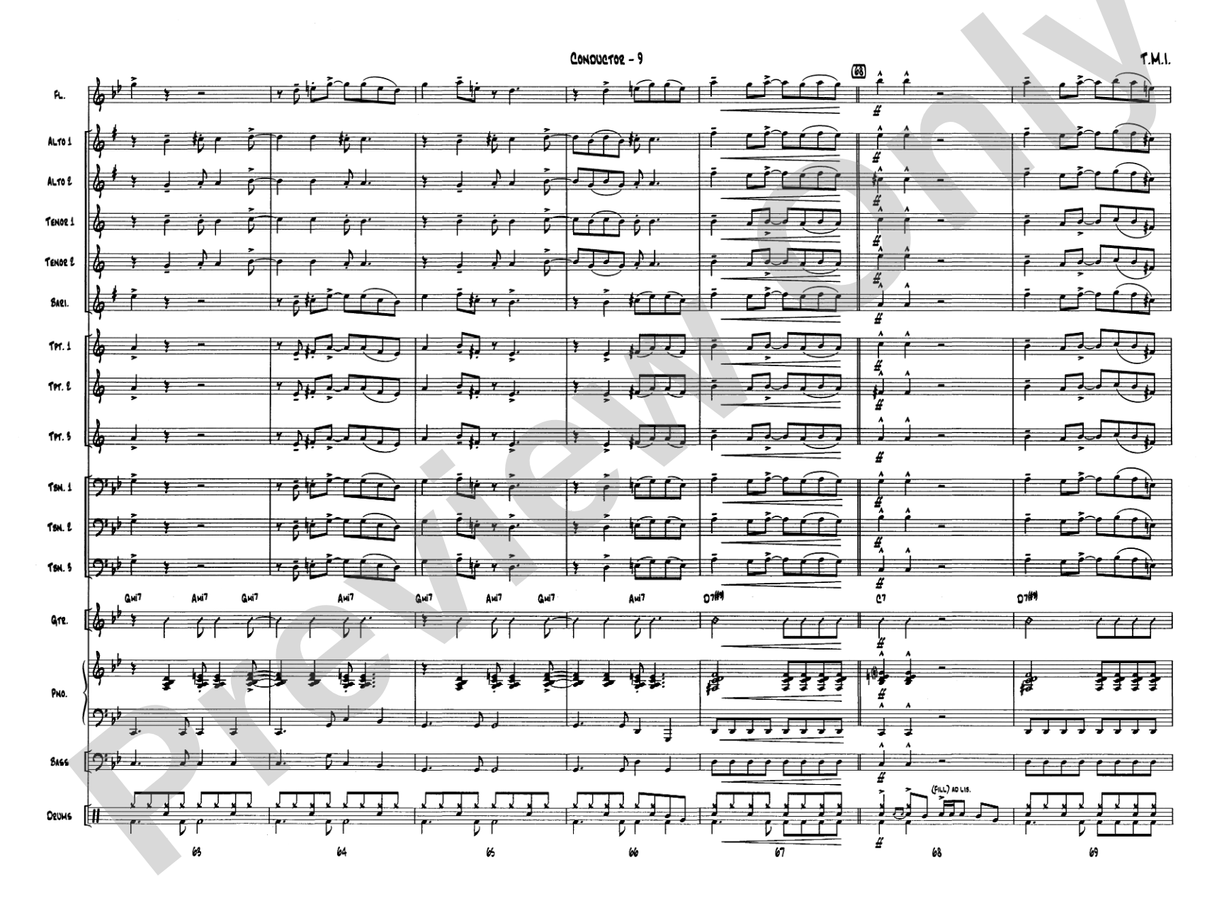 T.M.I. (Too Much Information): Jazz Ensemble Conductor Score & Parts
