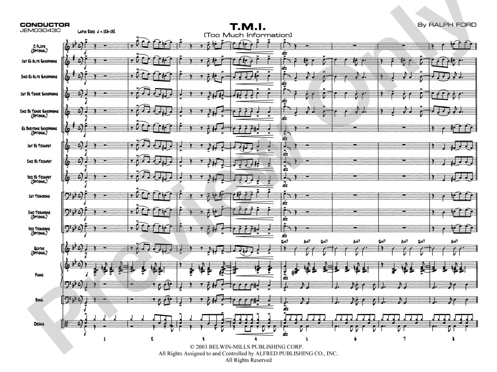 T.M.I. (Too Much Information): Jazz Ensemble Conductor Score & Parts