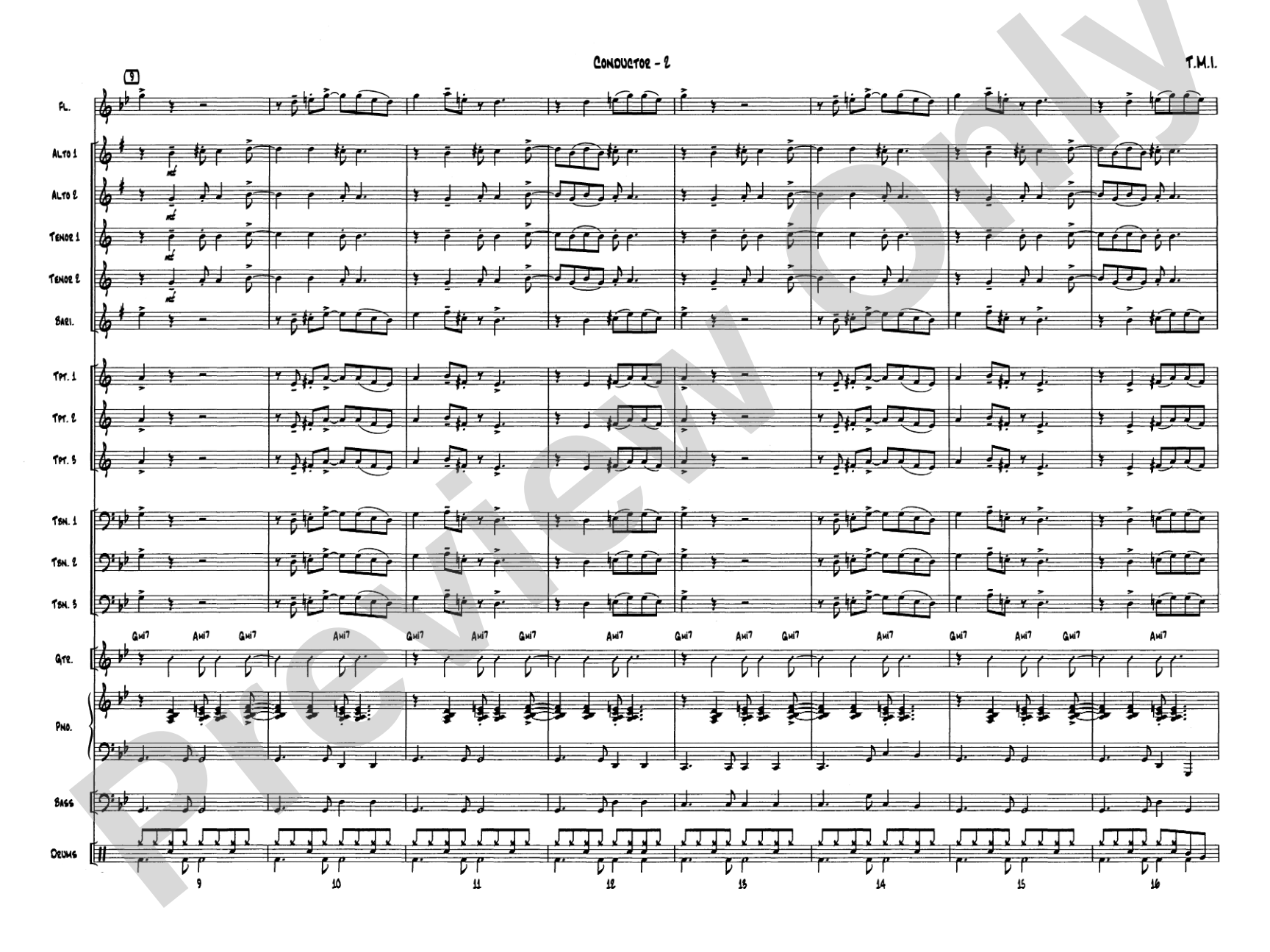 T.M.I. (Too Much Information): Jazz Ensemble Conductor Score & Parts