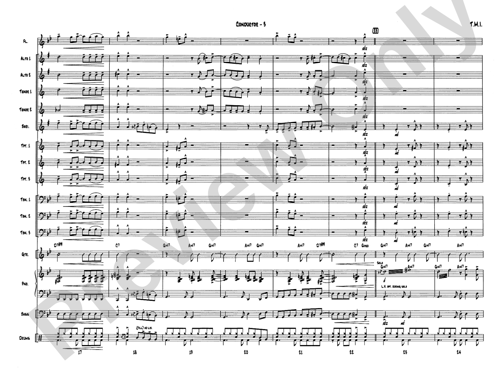 T.M.I. (Too Much Information): Jazz Ensemble Conductor Score & Parts
