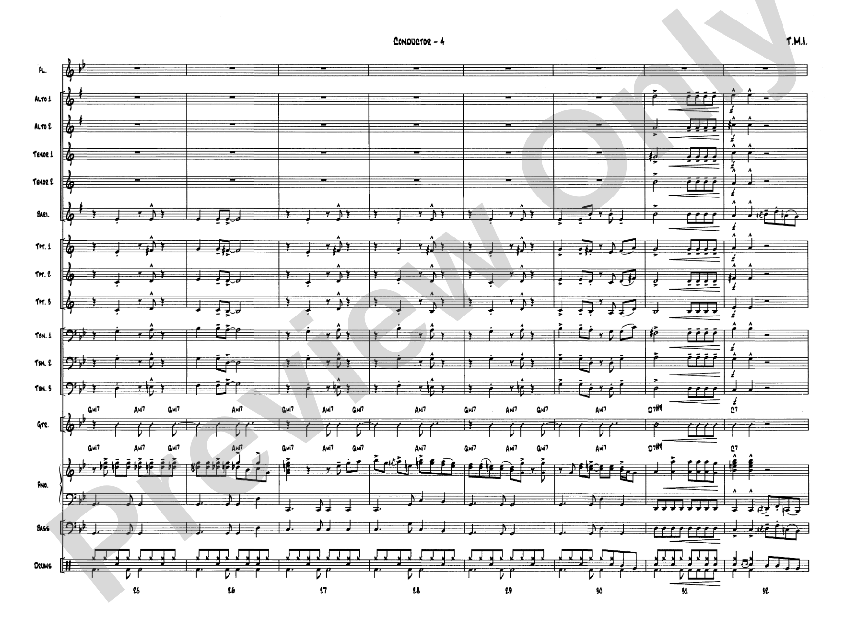 T.M.I. (Too Much Information): Jazz Ensemble Conductor Score & Parts