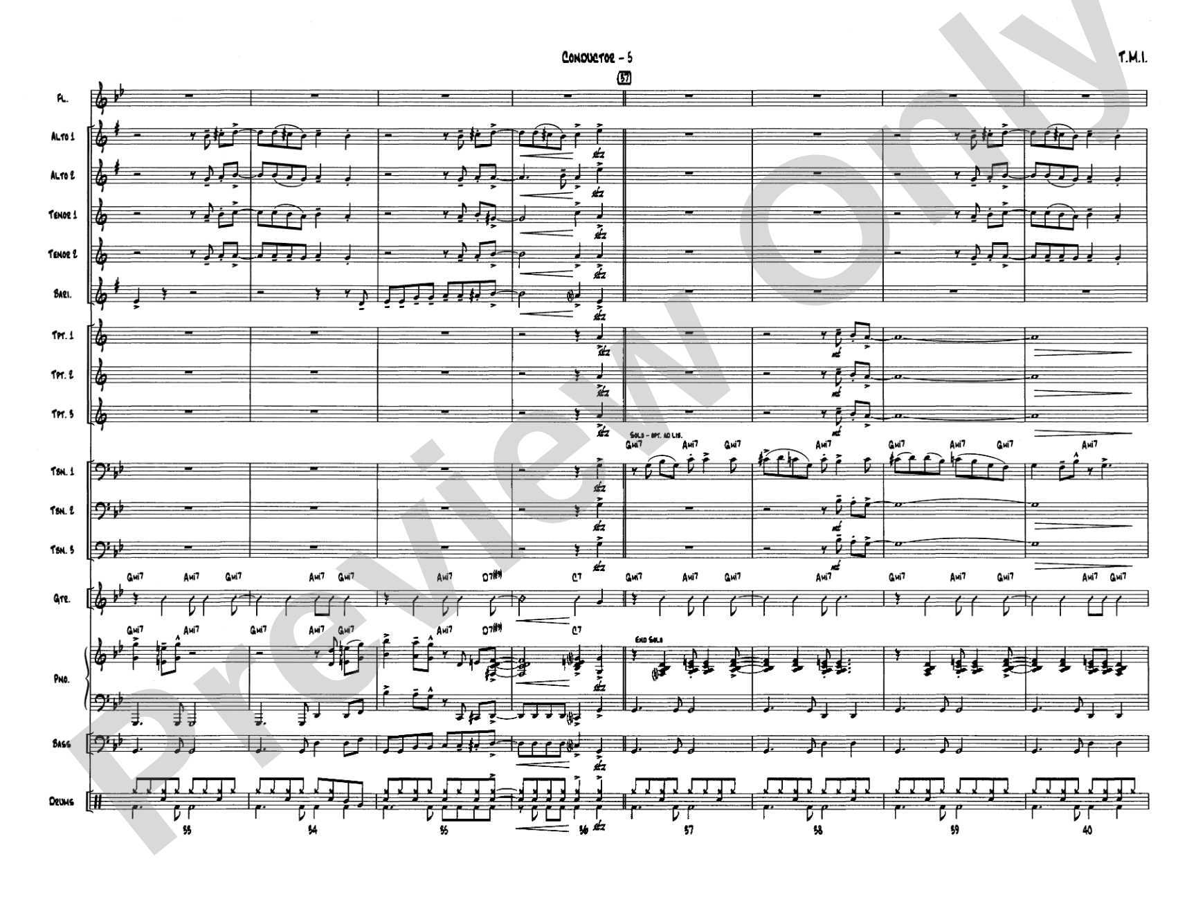 T.M.I. (Too Much Information): Jazz Ensemble Conductor Score & Parts