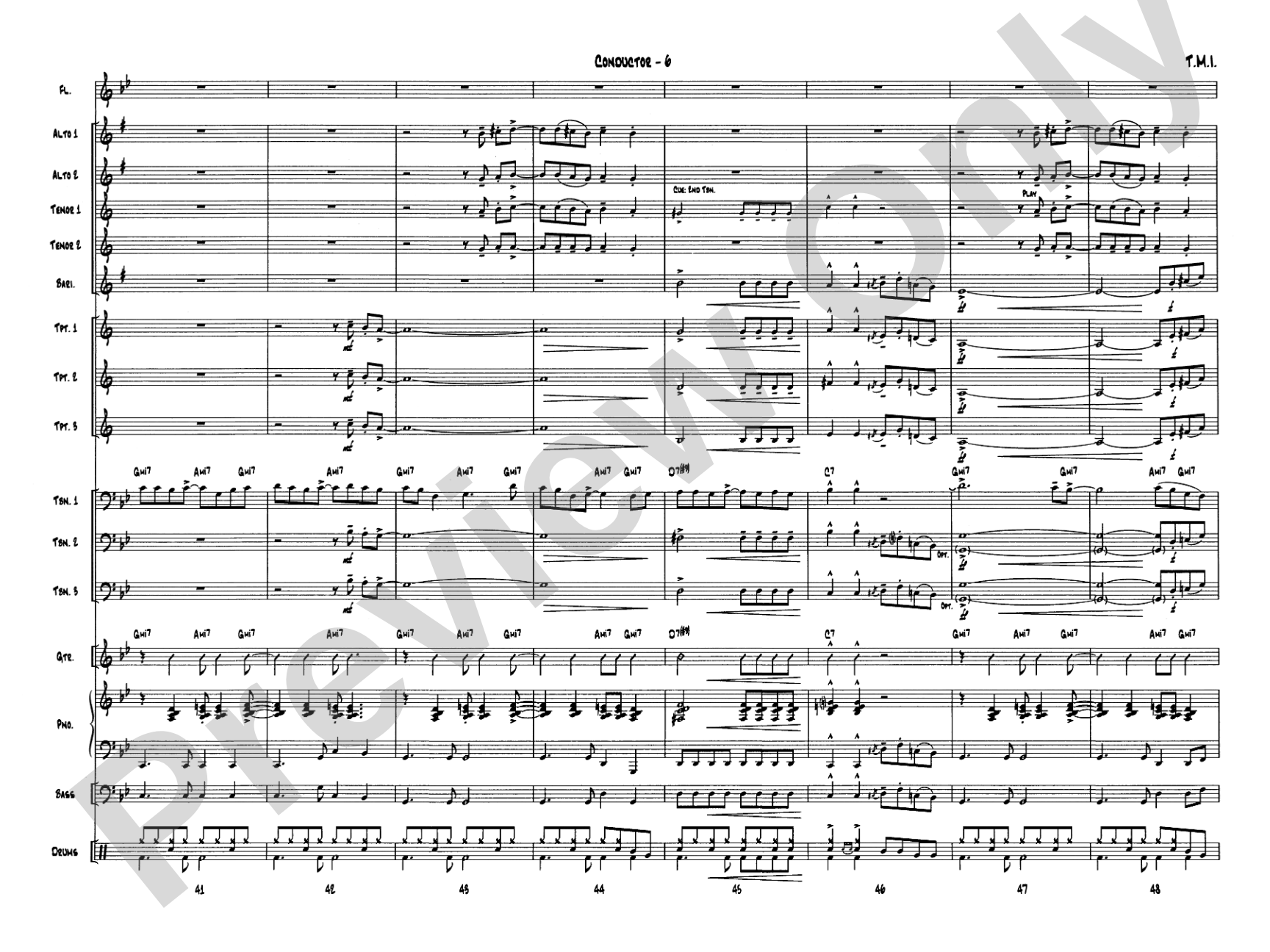 T.M.I. (Too Much Information): Jazz Ensemble Conductor Score & Parts