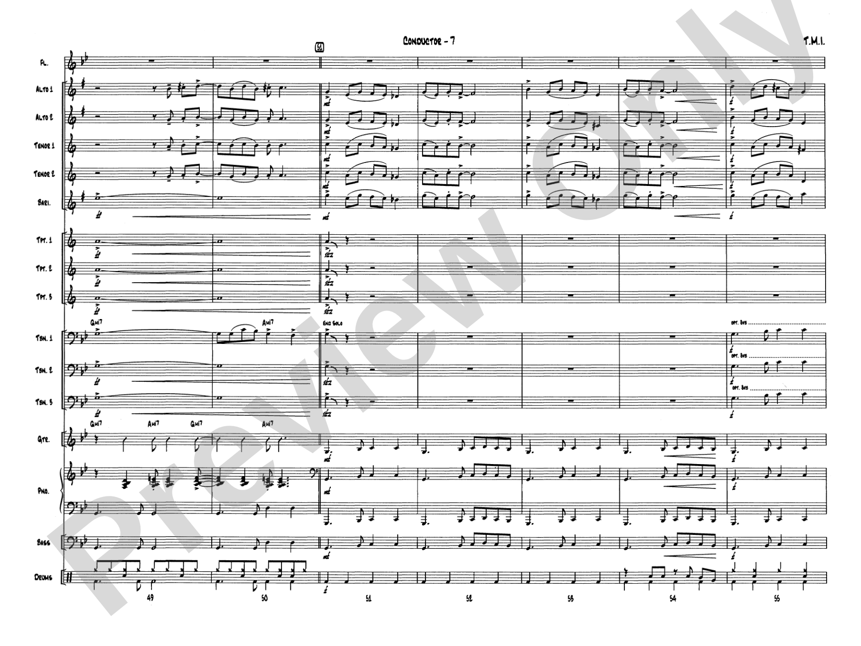 T.M.I. (Too Much Information): Jazz Ensemble Conductor Score & Parts