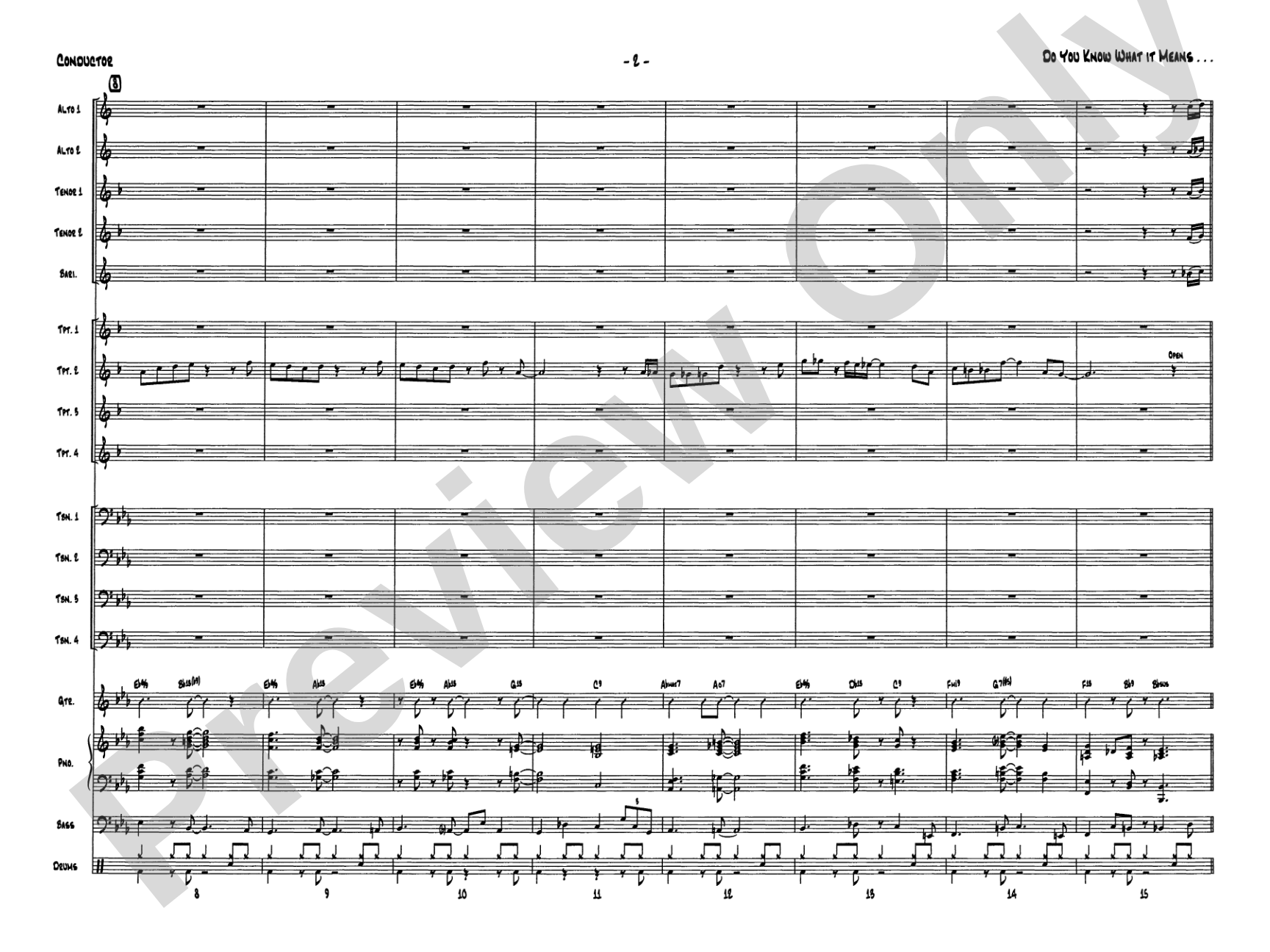 Do You Know What It Means to Miss New Orleans: Jazz Ensemble Conductor Score & Parts