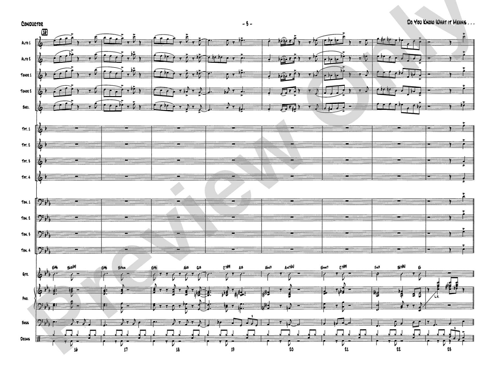 Do You Know What It Means to Miss New Orleans: Jazz Ensemble Conductor Score & Parts