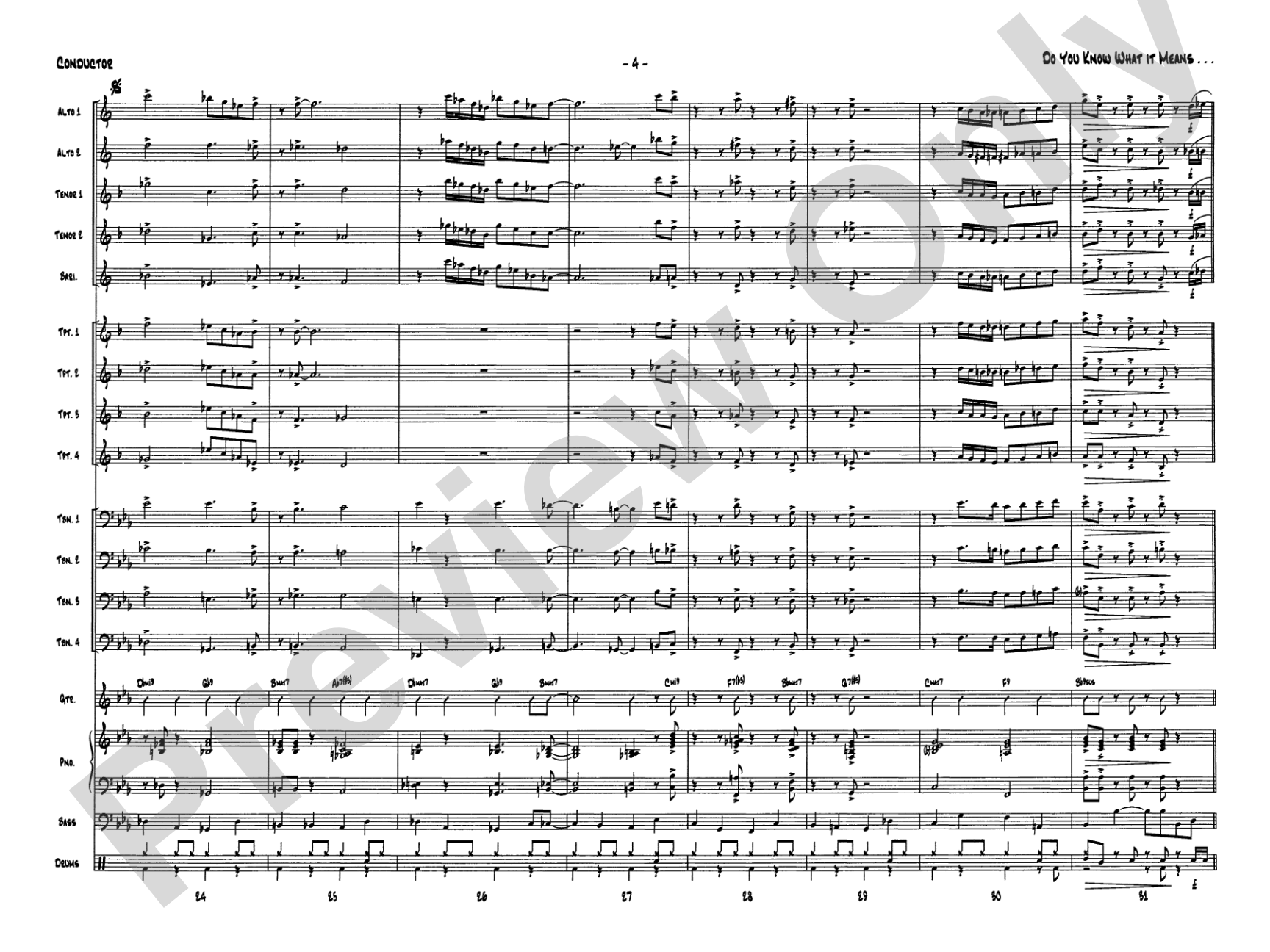 Do You Know What It Means to Miss New Orleans: Jazz Ensemble Conductor Score & Parts