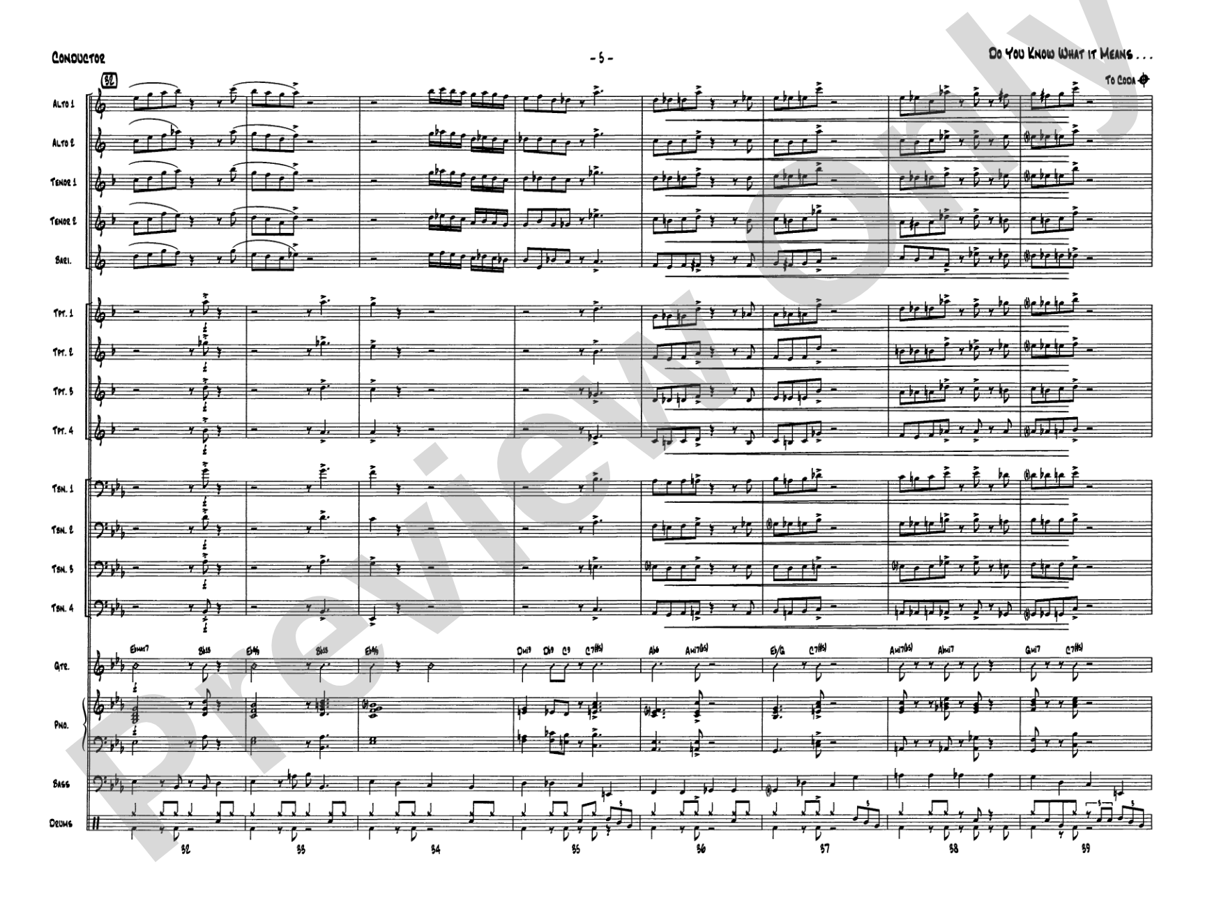 Do You Know What It Means to Miss New Orleans: Jazz Ensemble Conductor Score & Parts