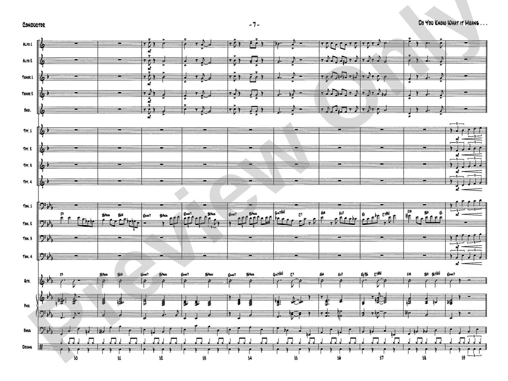 Do You Know What It Means to Miss New Orleans: Jazz Ensemble Conductor Score & Parts