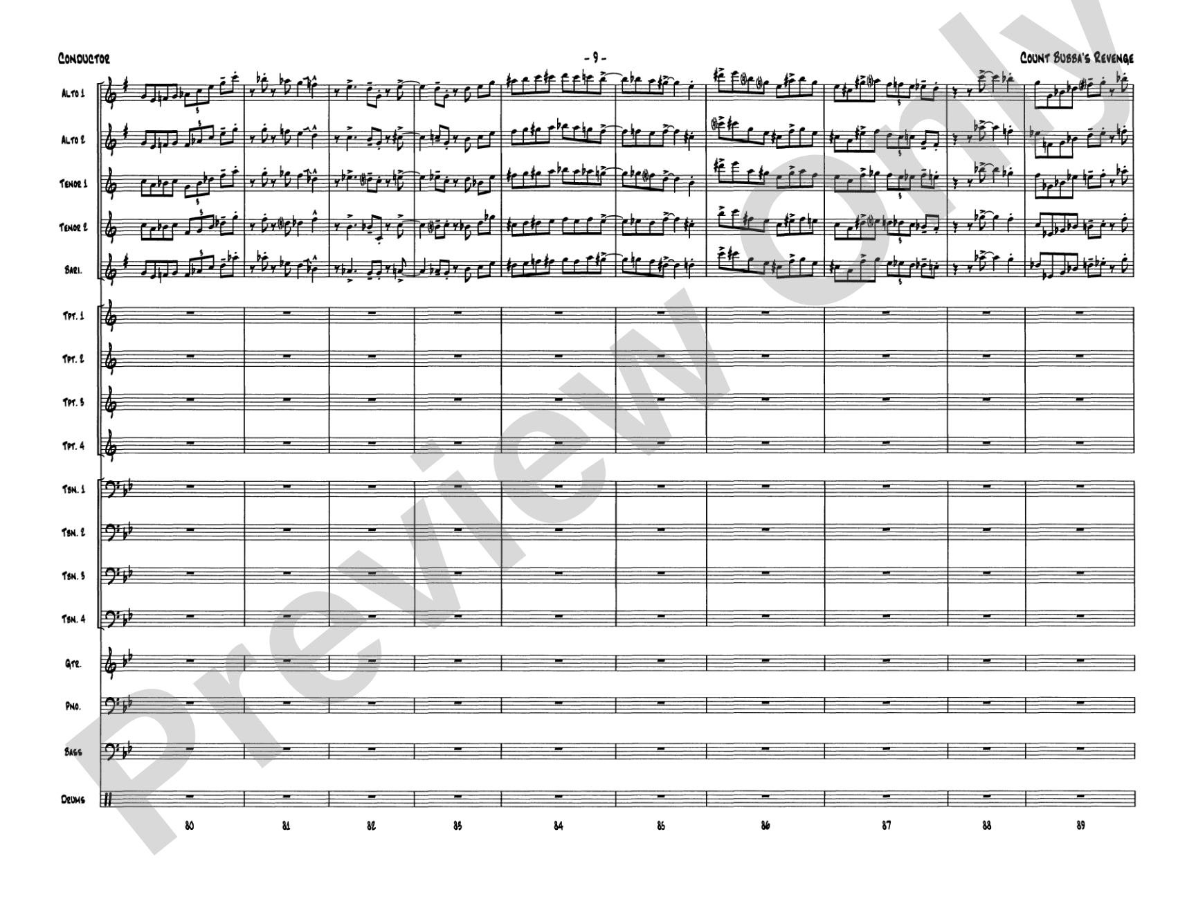 Count Bubba's Revenge: Jazz Ensemble Conductor Score & Parts