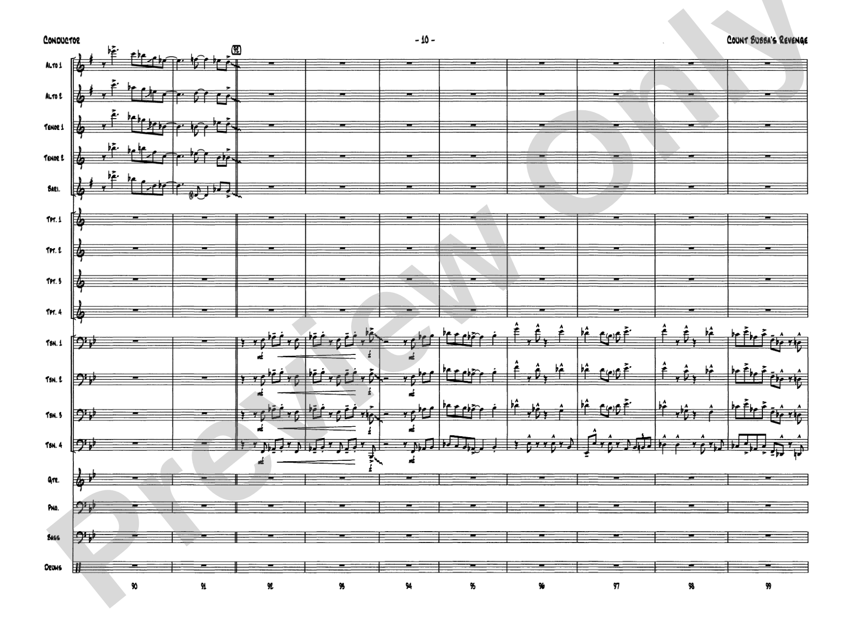 Count Bubba's Revenge: Jazz Ensemble Conductor Score & Parts