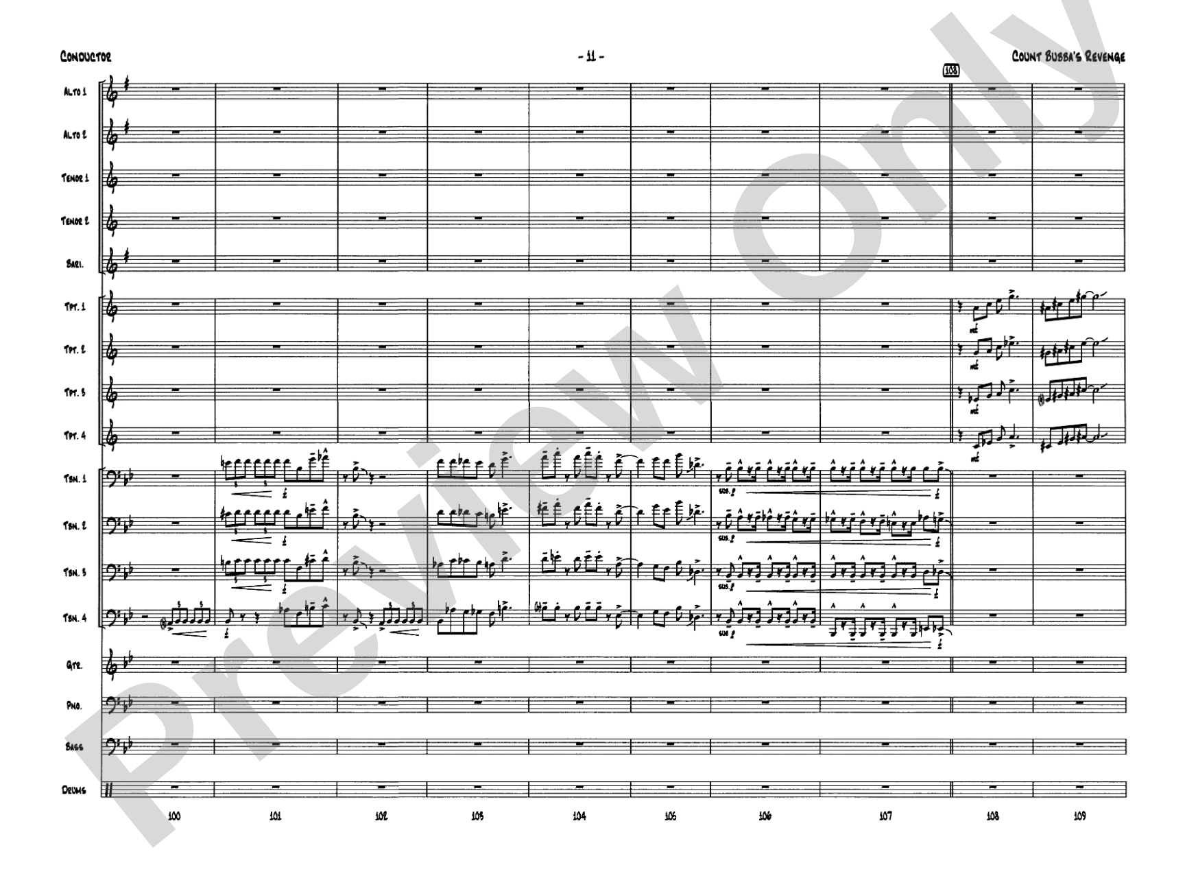 Count Bubba's Revenge: Jazz Ensemble Conductor Score & Parts
