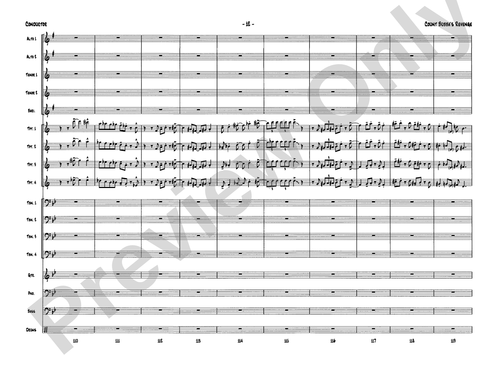 Count Bubba's Revenge: Jazz Ensemble Conductor Score & Parts