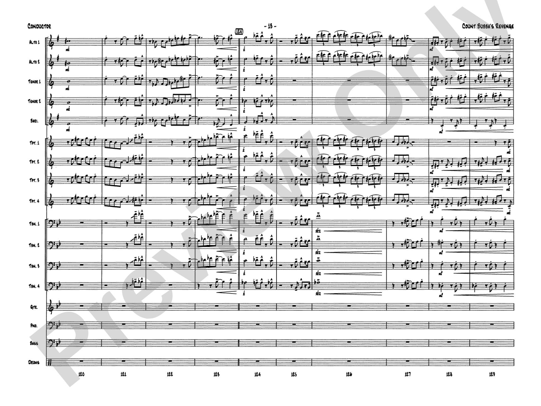 Count Bubba's Revenge: Jazz Ensemble Conductor Score & Parts