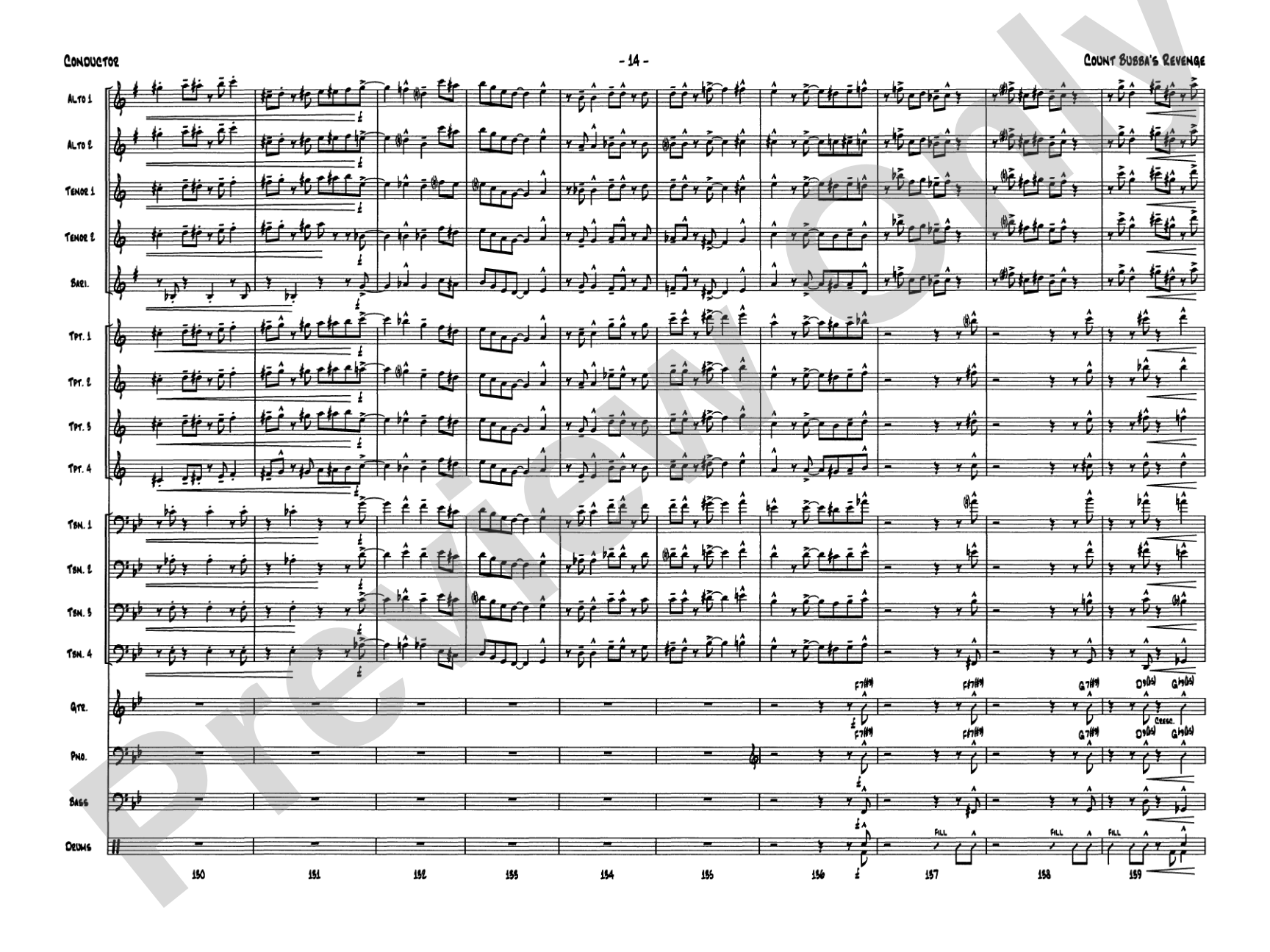 Count Bubba's Revenge: Jazz Ensemble Conductor Score & Parts