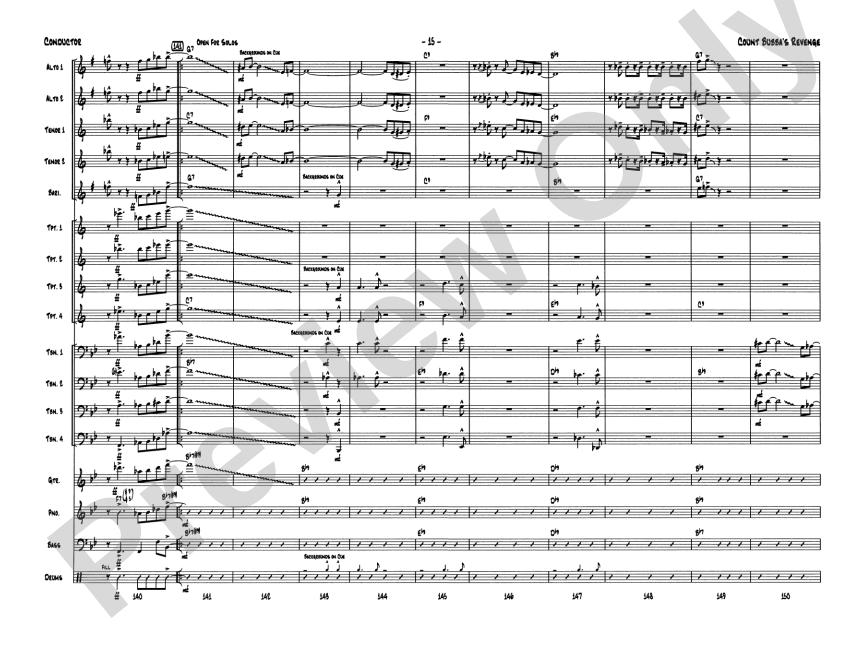 Count Bubba's Revenge: Jazz Ensemble Conductor Score & Parts