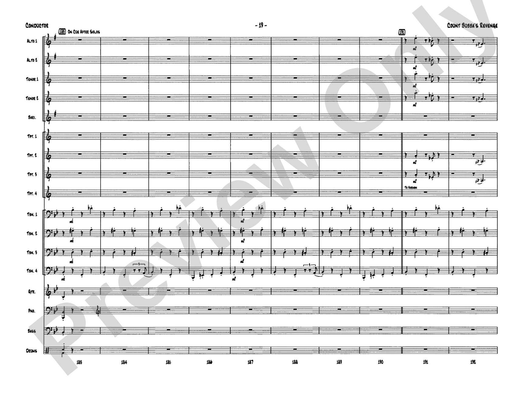 Count Bubba's Revenge: Jazz Ensemble Conductor Score & Parts