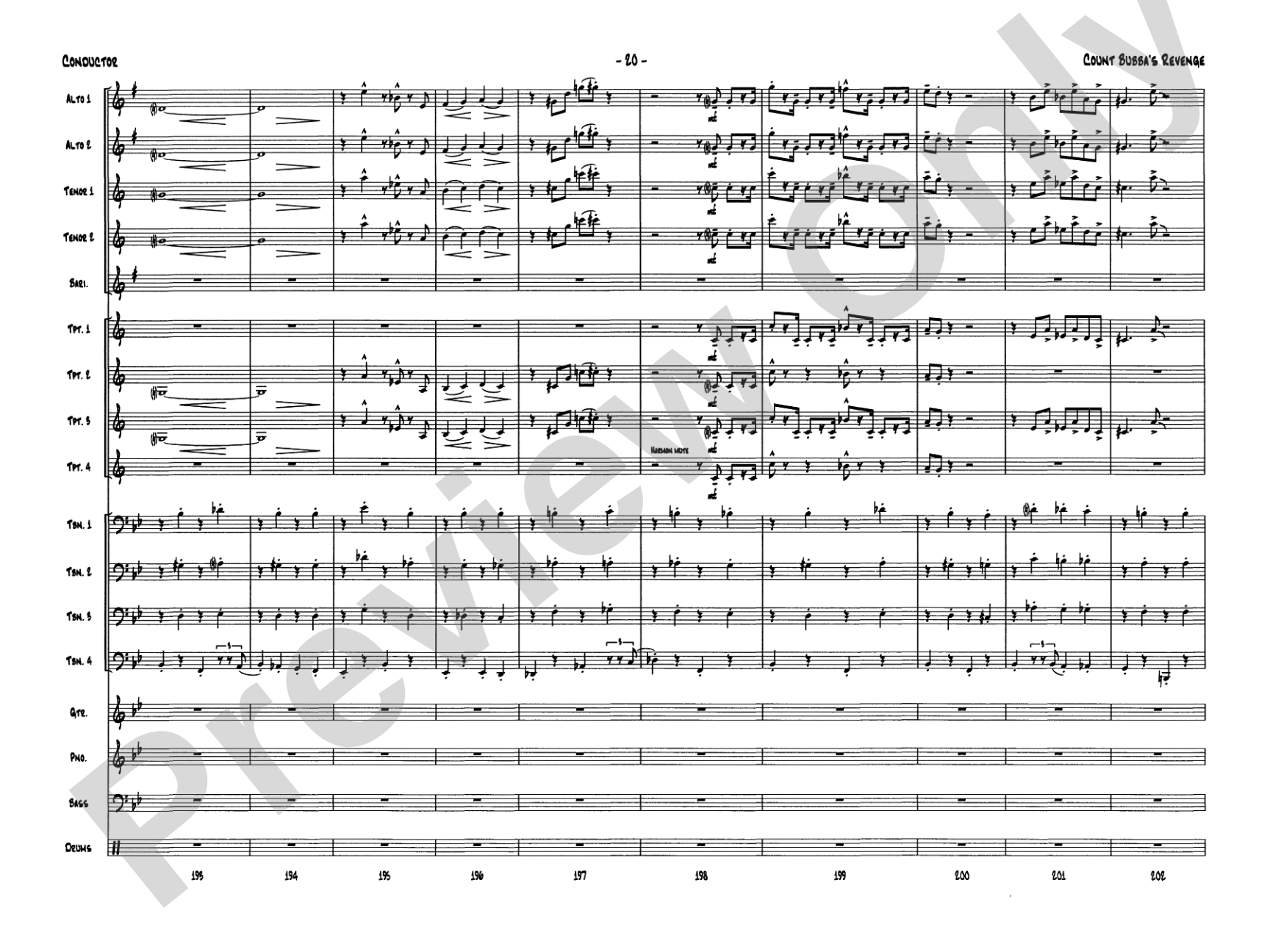 Count Bubba's Revenge: Jazz Ensemble Conductor Score & Parts