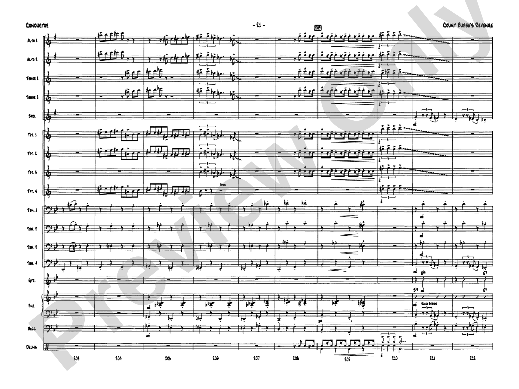 Count Bubba's Revenge: Jazz Ensemble Conductor Score & Parts