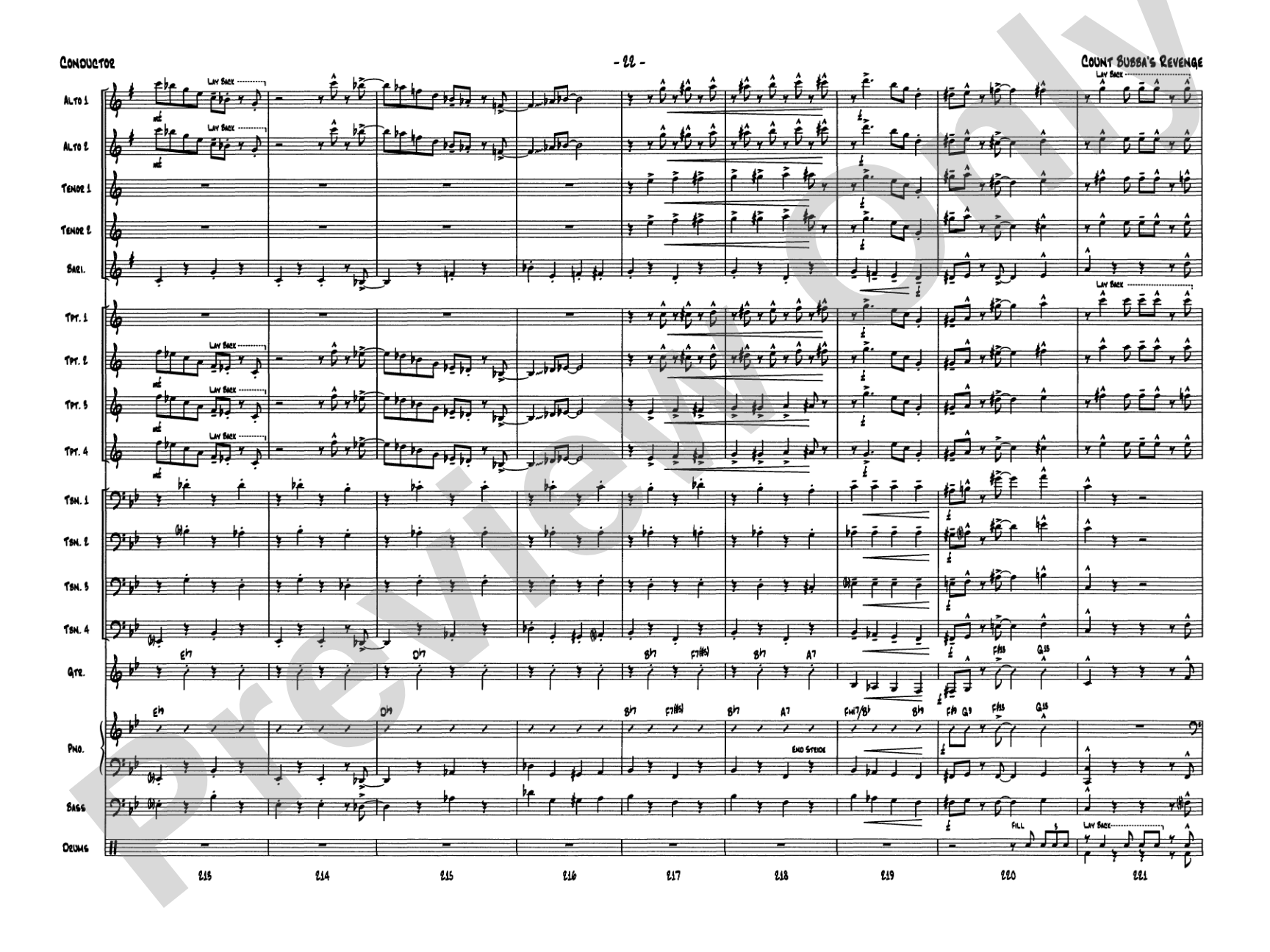 Count Bubba's Revenge: Jazz Ensemble Conductor Score & Parts