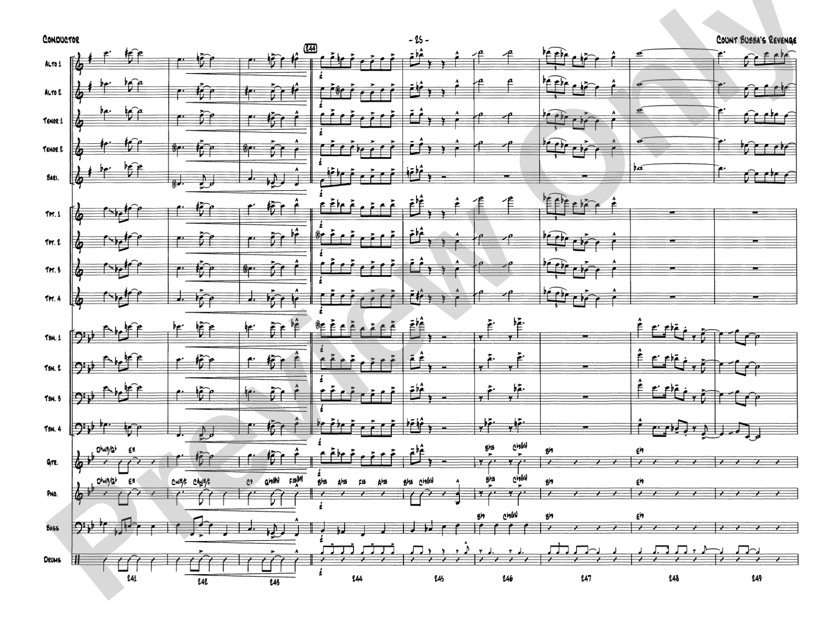 Count Bubba's Revenge: Jazz Ensemble Conductor Score & Parts
