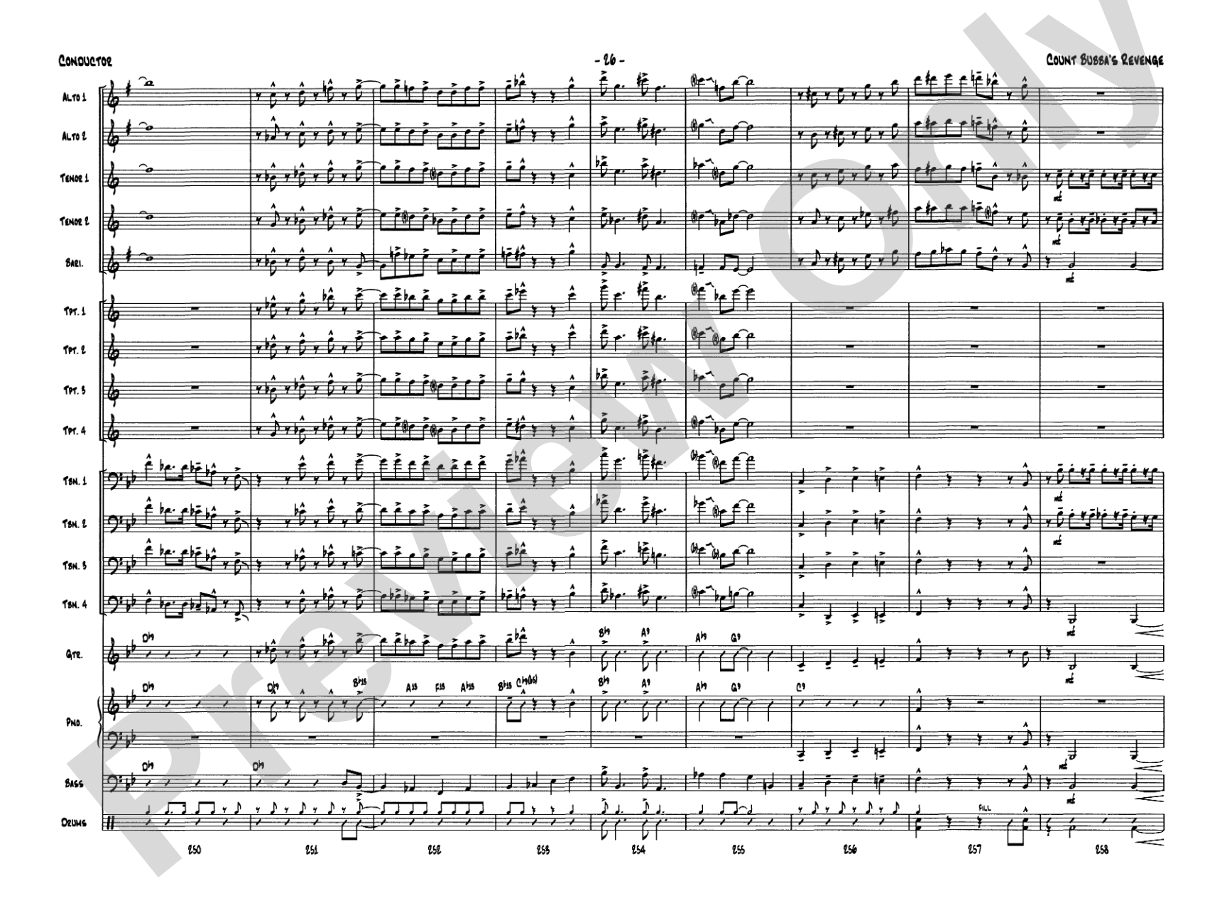 Count Bubba's Revenge: Jazz Ensemble Conductor Score & Parts