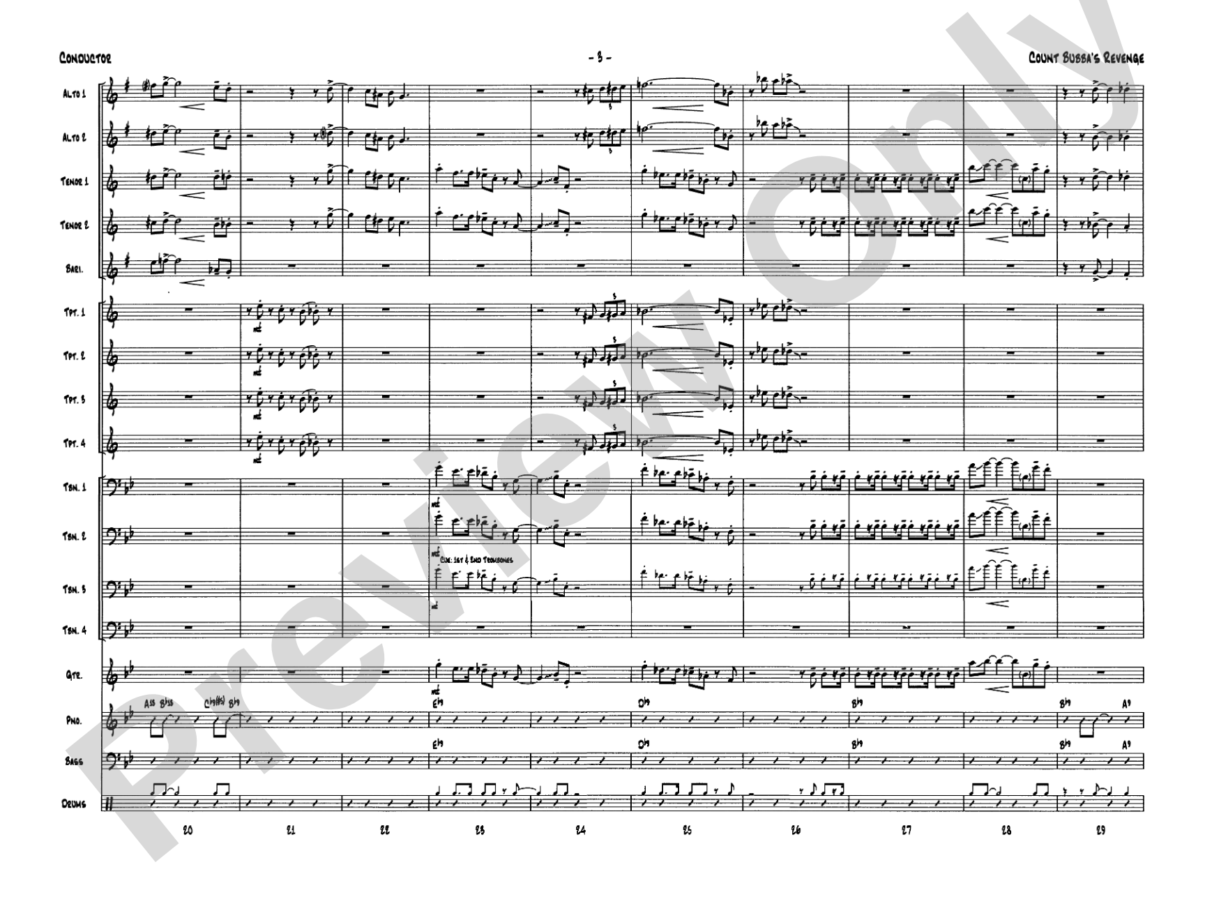Count Bubba's Revenge: Jazz Ensemble Conductor Score & Parts