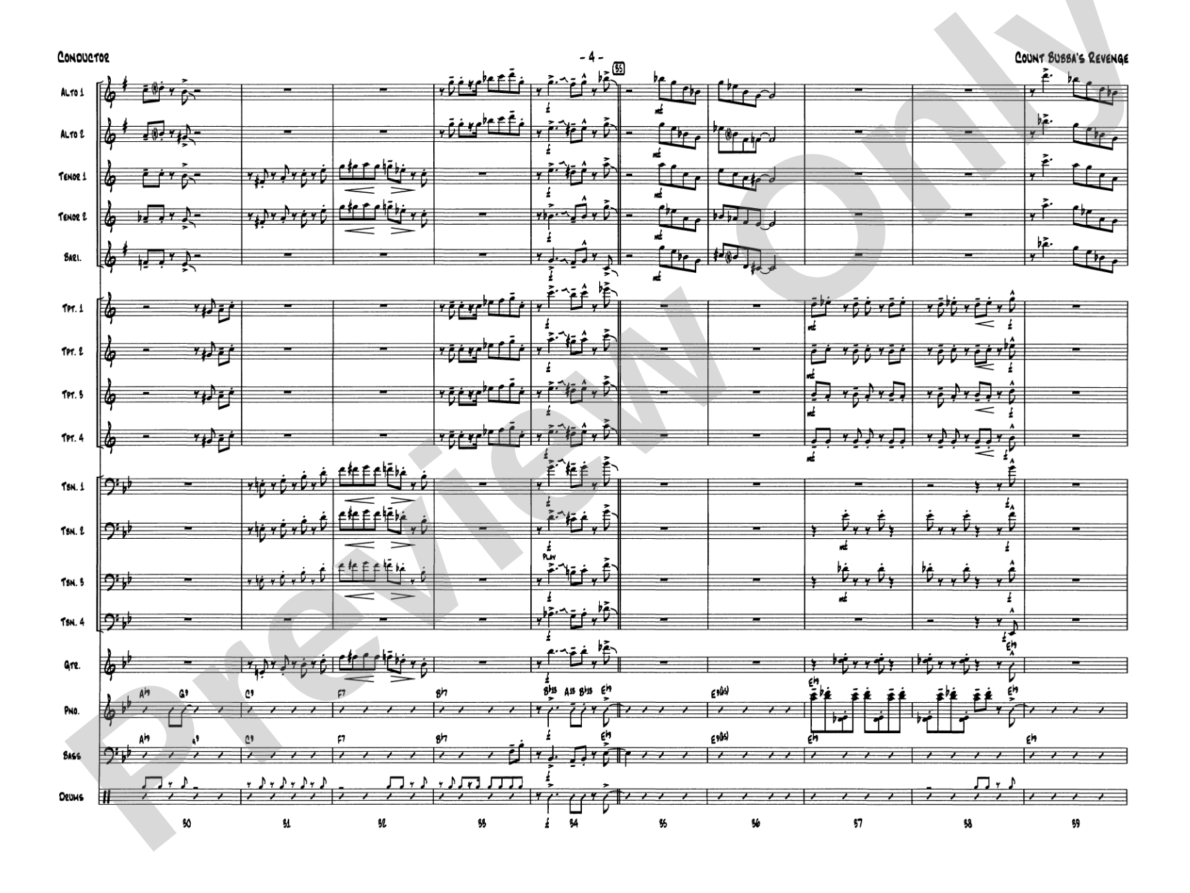 Count Bubba's Revenge: Jazz Ensemble Conductor Score & Parts
