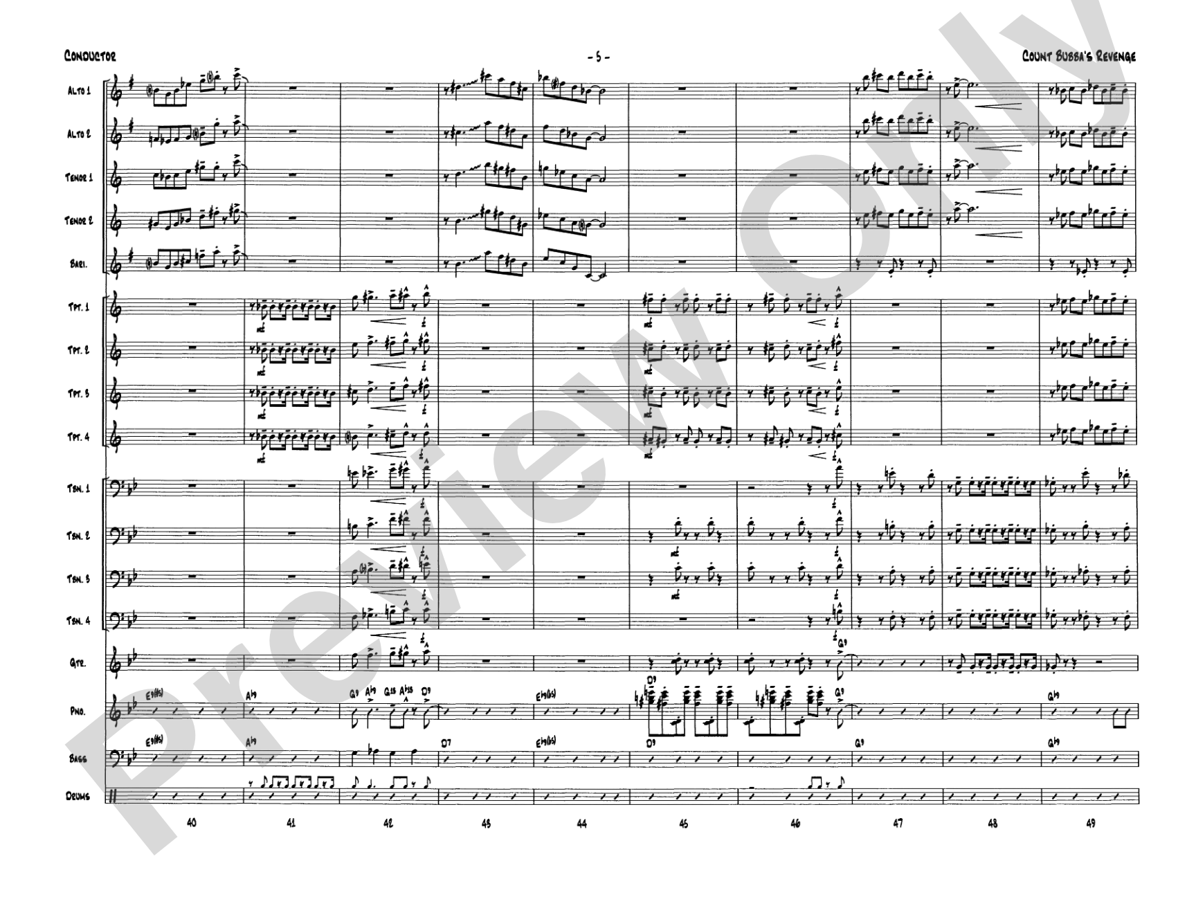 Count Bubba's Revenge: Jazz Ensemble Conductor Score & Parts