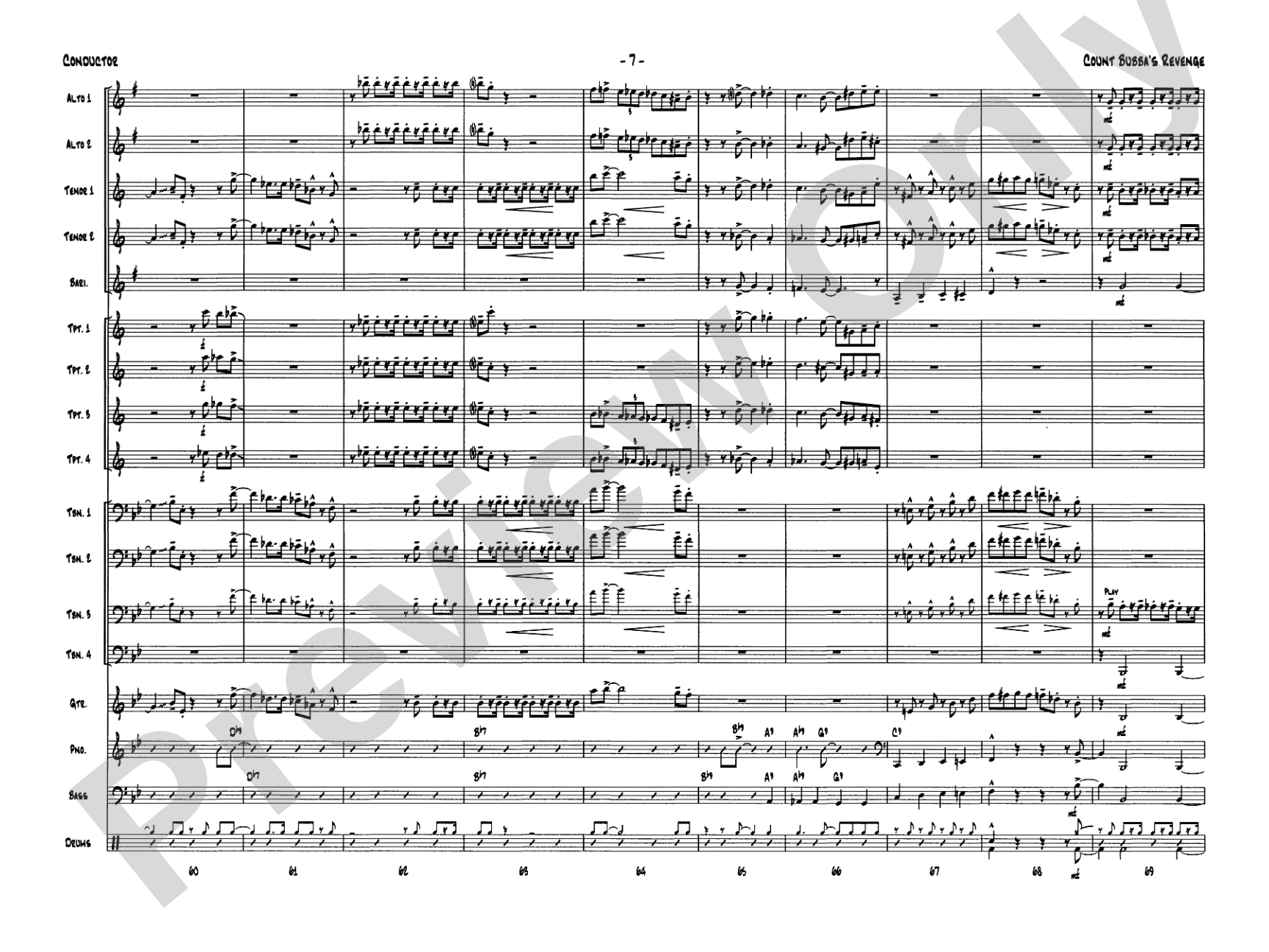 Count Bubba's Revenge: Jazz Ensemble Conductor Score & Parts