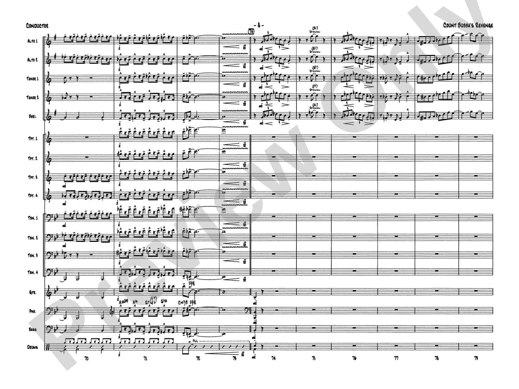 Count Bubba's Revenge: Jazz Ensemble Conductor Score & Parts