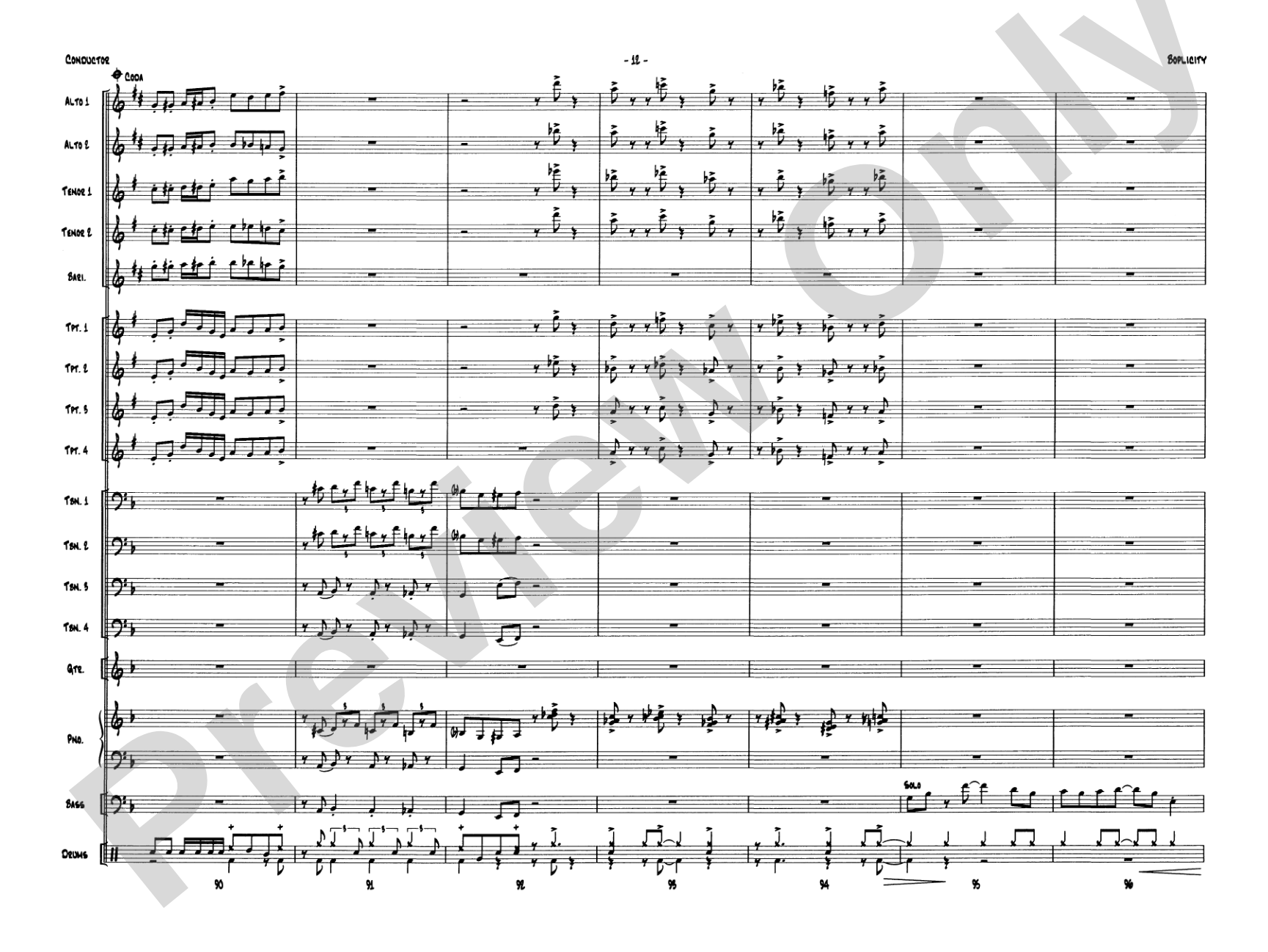 Boplicity: Jazz Ensemble Conductor Score & Parts