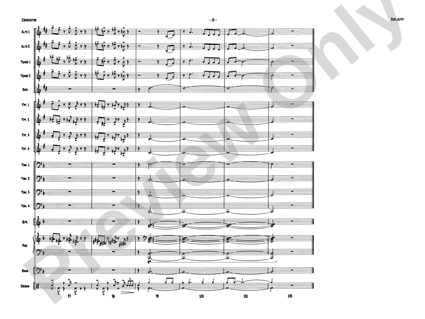 Boplicity: Jazz Ensemble Conductor Score & Parts