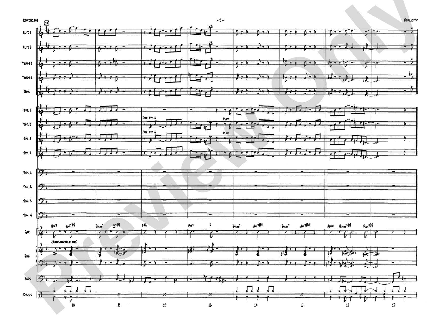 Boplicity: Jazz Ensemble Conductor Score & Parts