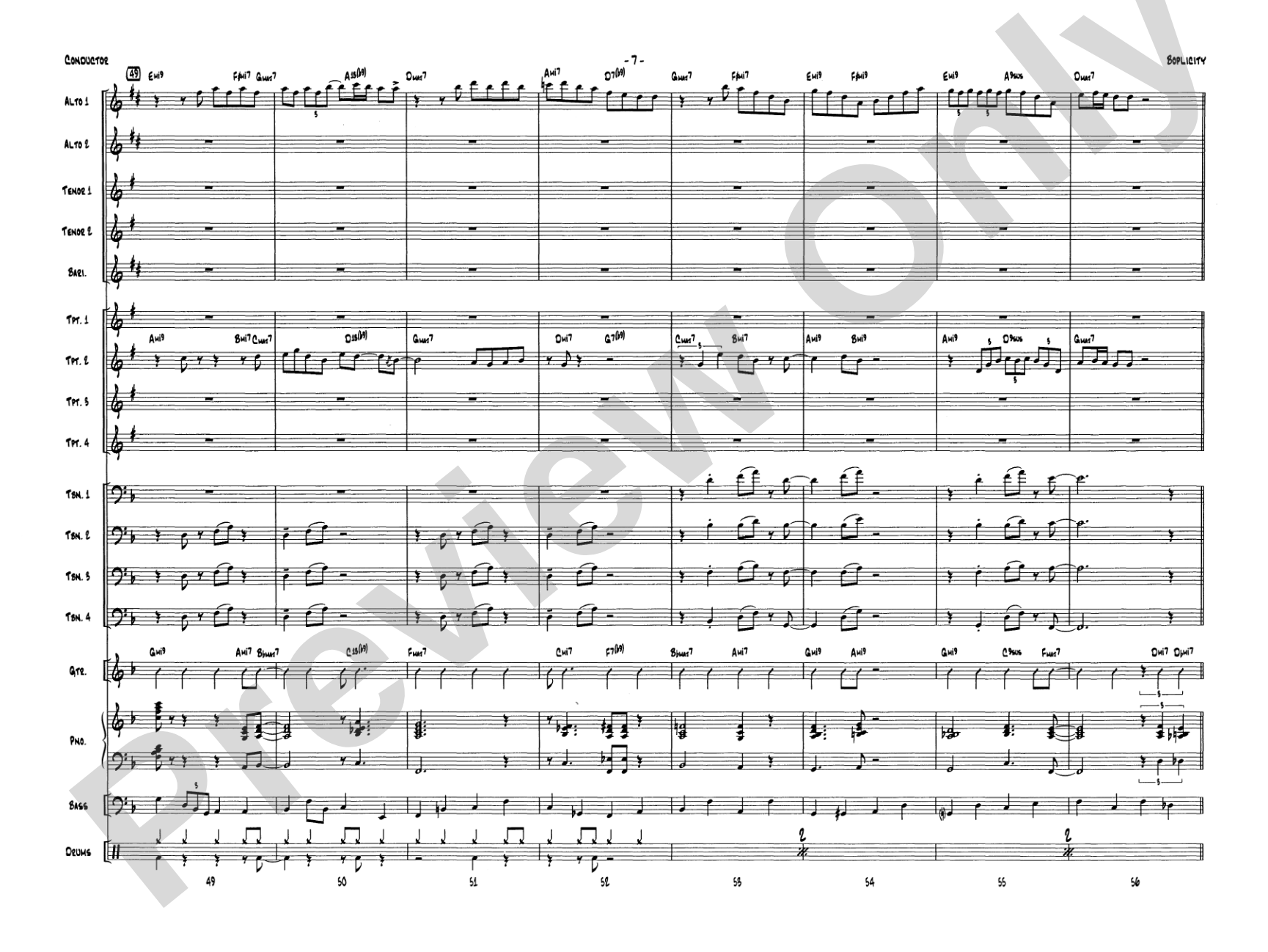 Boplicity: Jazz Ensemble Conductor Score & Parts