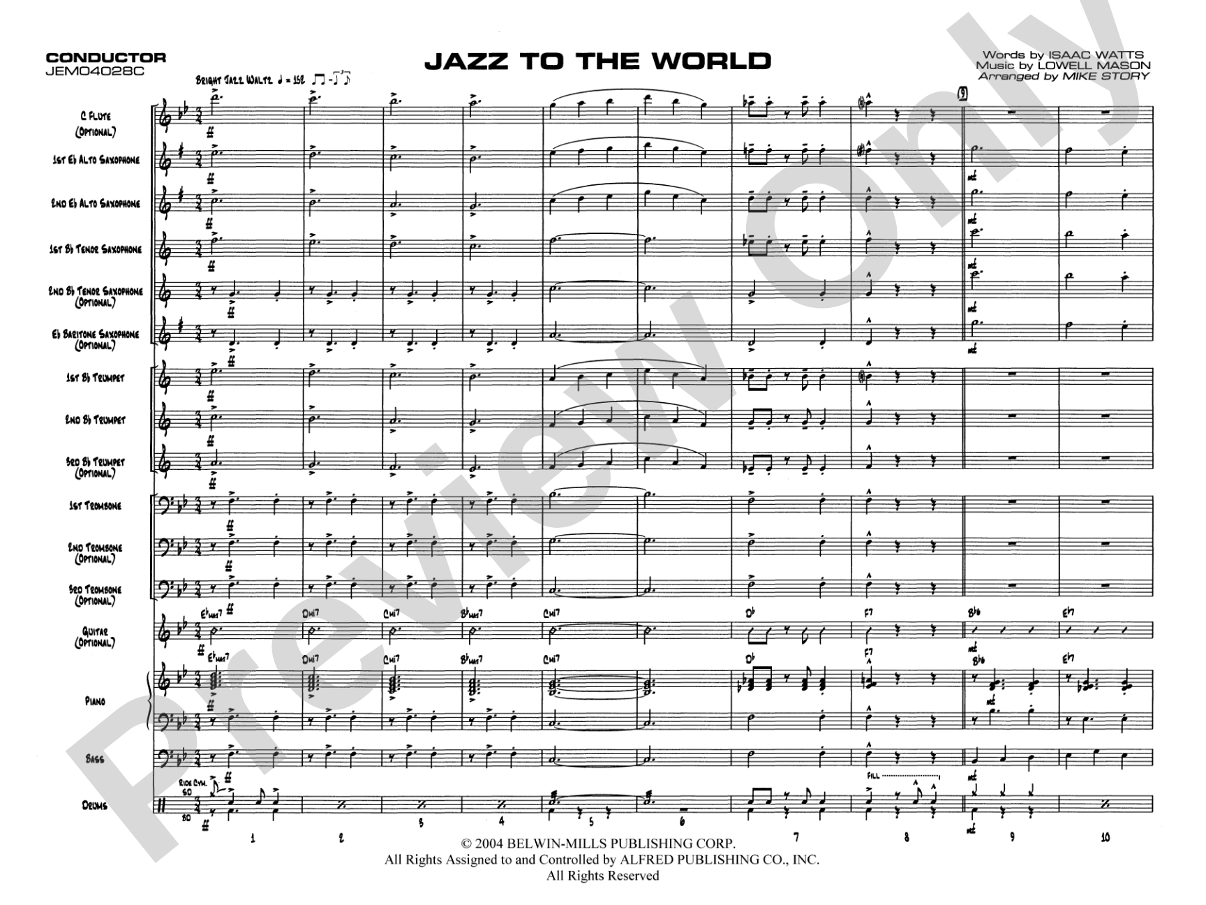 Jazz to the World: Jazz Ensemble Conductor Score & Parts