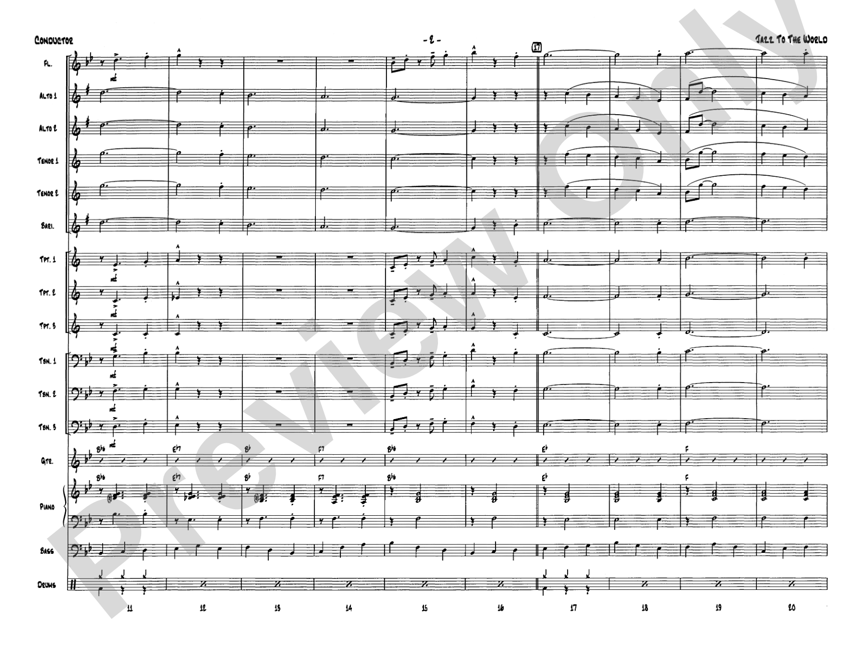 Jazz to the World: Jazz Ensemble Conductor Score & Parts